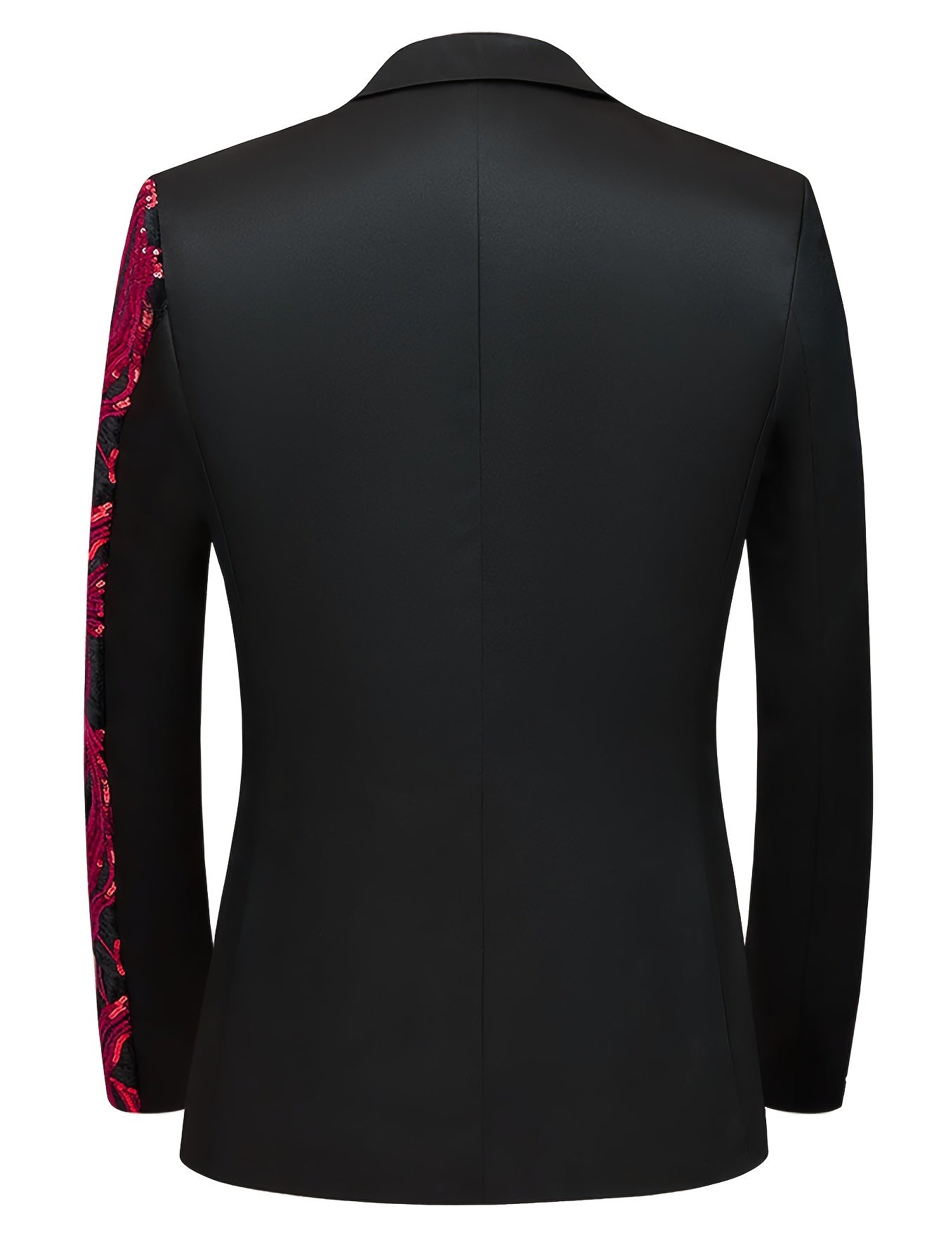 Shiny Sequins Blazer, Men's Semi-formal One Button Lapel Suit Jacket .