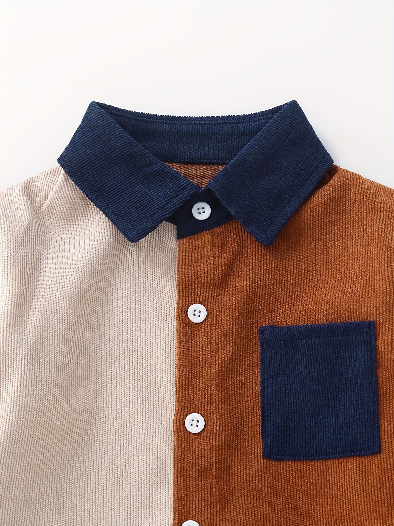 Toddler Boys Long Sleeve Color Block Shirt Top Kids Clothes For Spring Autumn.