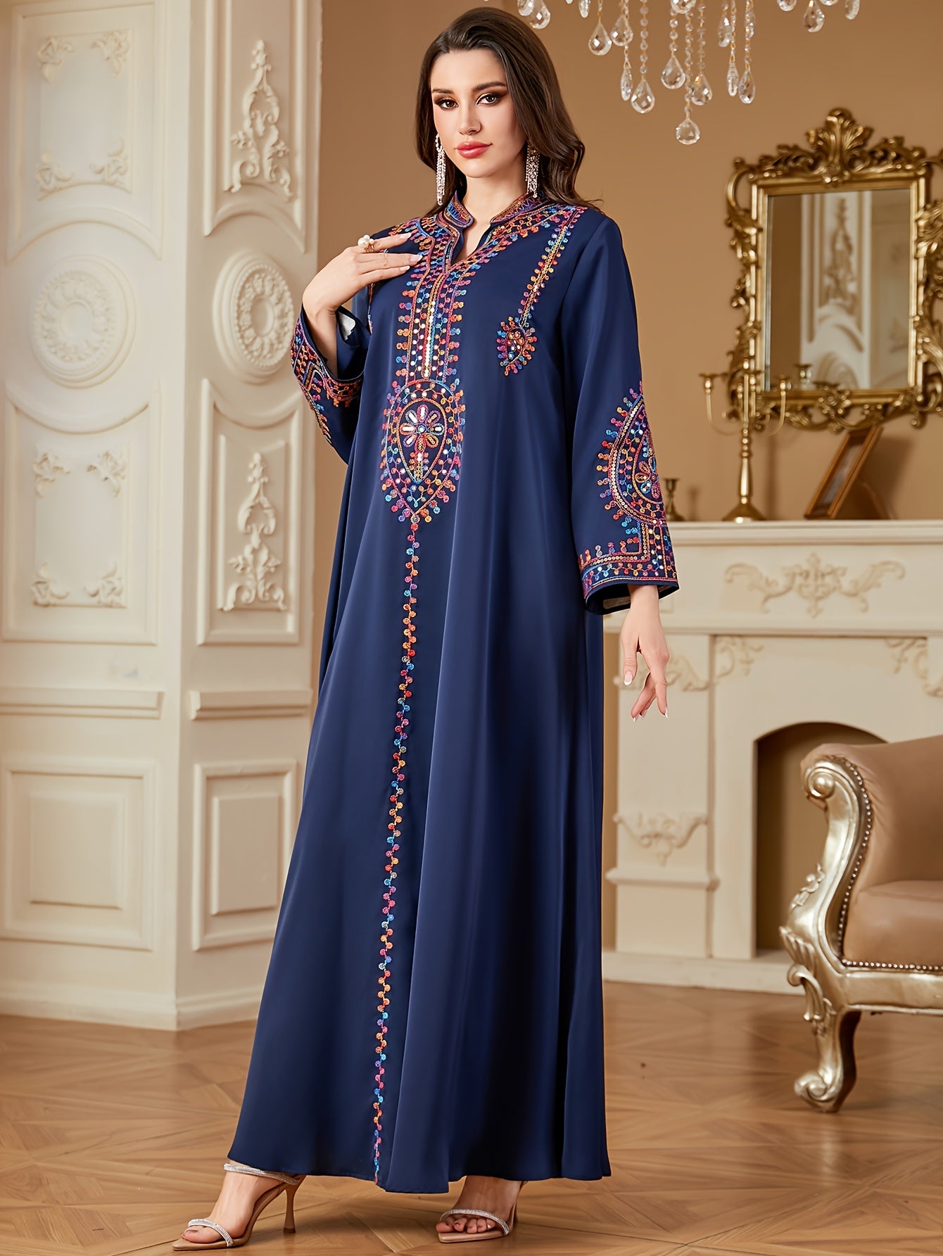 Elegant Long Sleeve Maxi Dress ./MH