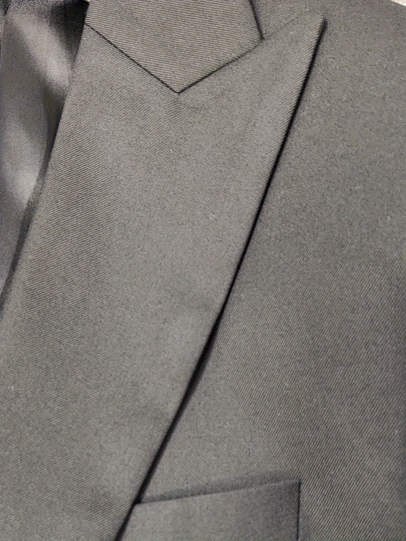 3-Piece Men's Classic Solid Dress Suit Set, One-Button Blazer Jacket.