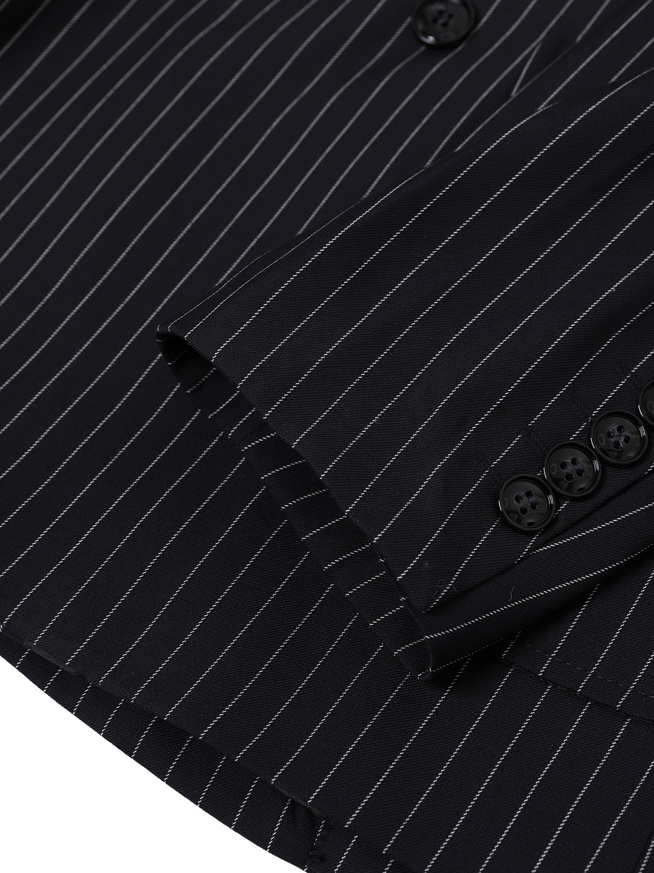 2-Piece Men's Light Business Style Double Breasted Striped Suit Set,