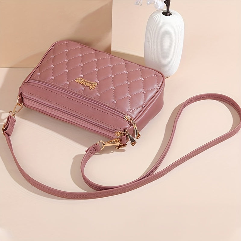 Fashionable Crossbody Bag with Multiple Layers And Large Capacity,