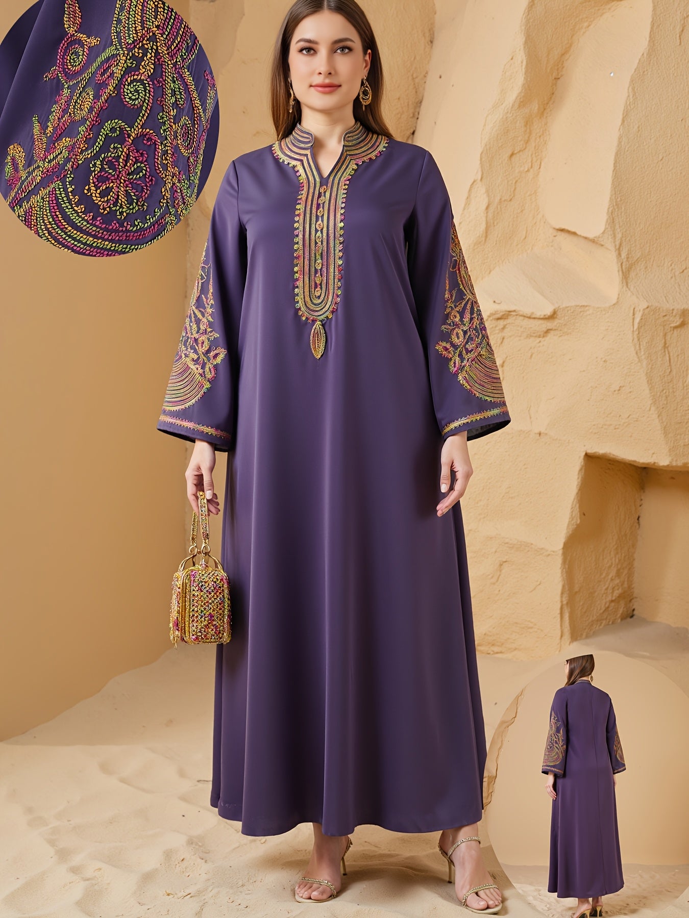 Plus Size, Plus Size Rope Arabic Turban Robe Dress./MH