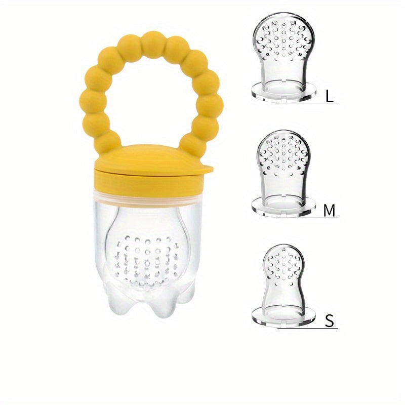 3pcs Children's Silicone Fruit & Vegetable Feeder With Handle - Perfect Food Supplement Pacifier, Christmas, Halloween, Thanksgiving Day Gift