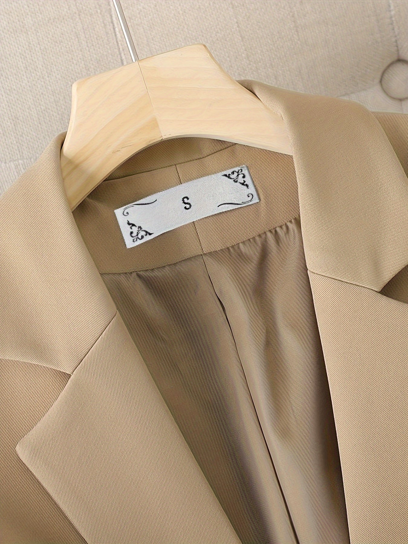 Notched Collar Button Front Blazer, Elegant Long Sleeve Blazer .