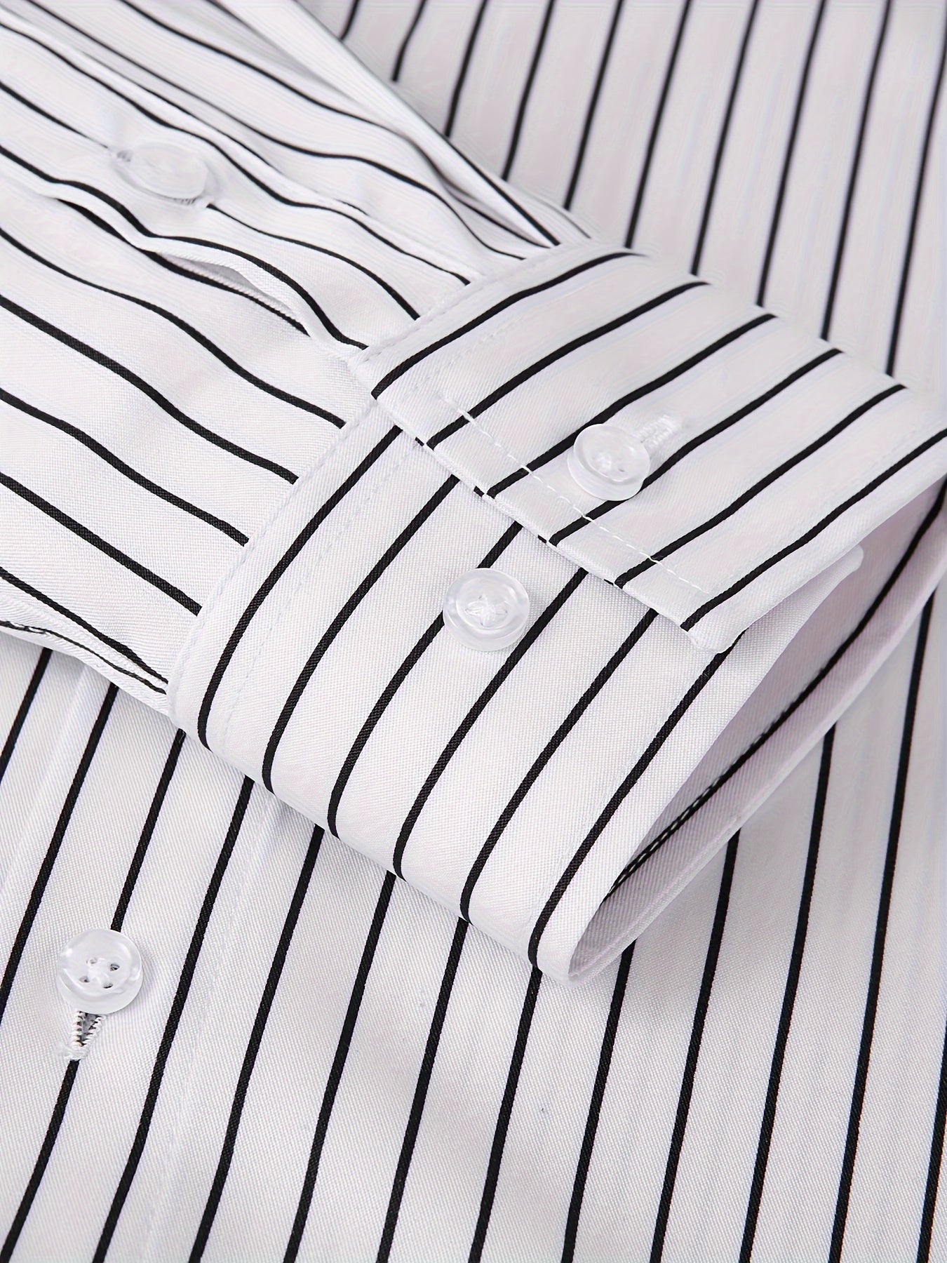 Men's Striped Lapel Collar Design Dress Shirts,