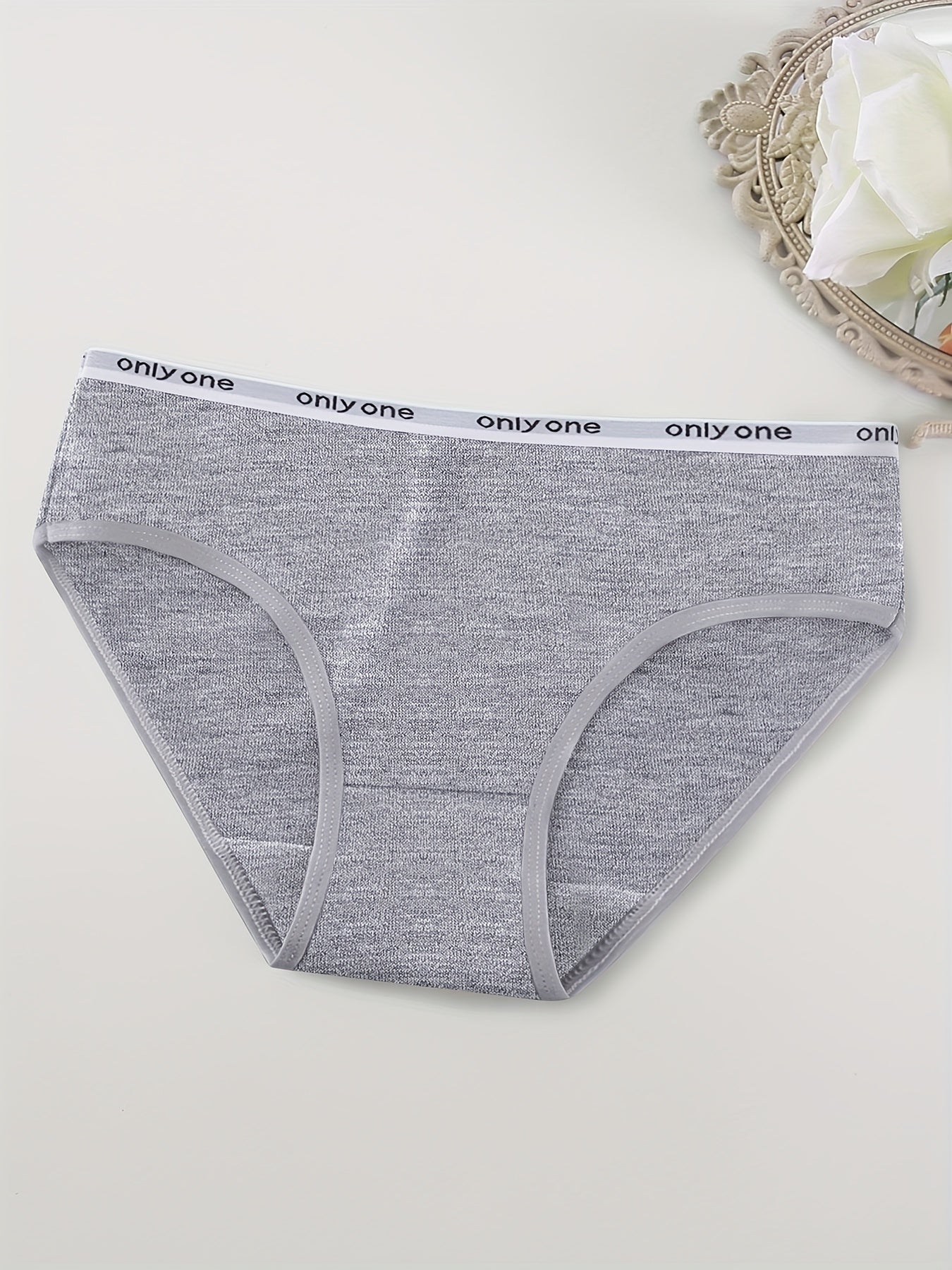 8pcs Sexy Bikini Briefs, Letter Pattern Contrast Color Comfy Breathable Panties, /MH