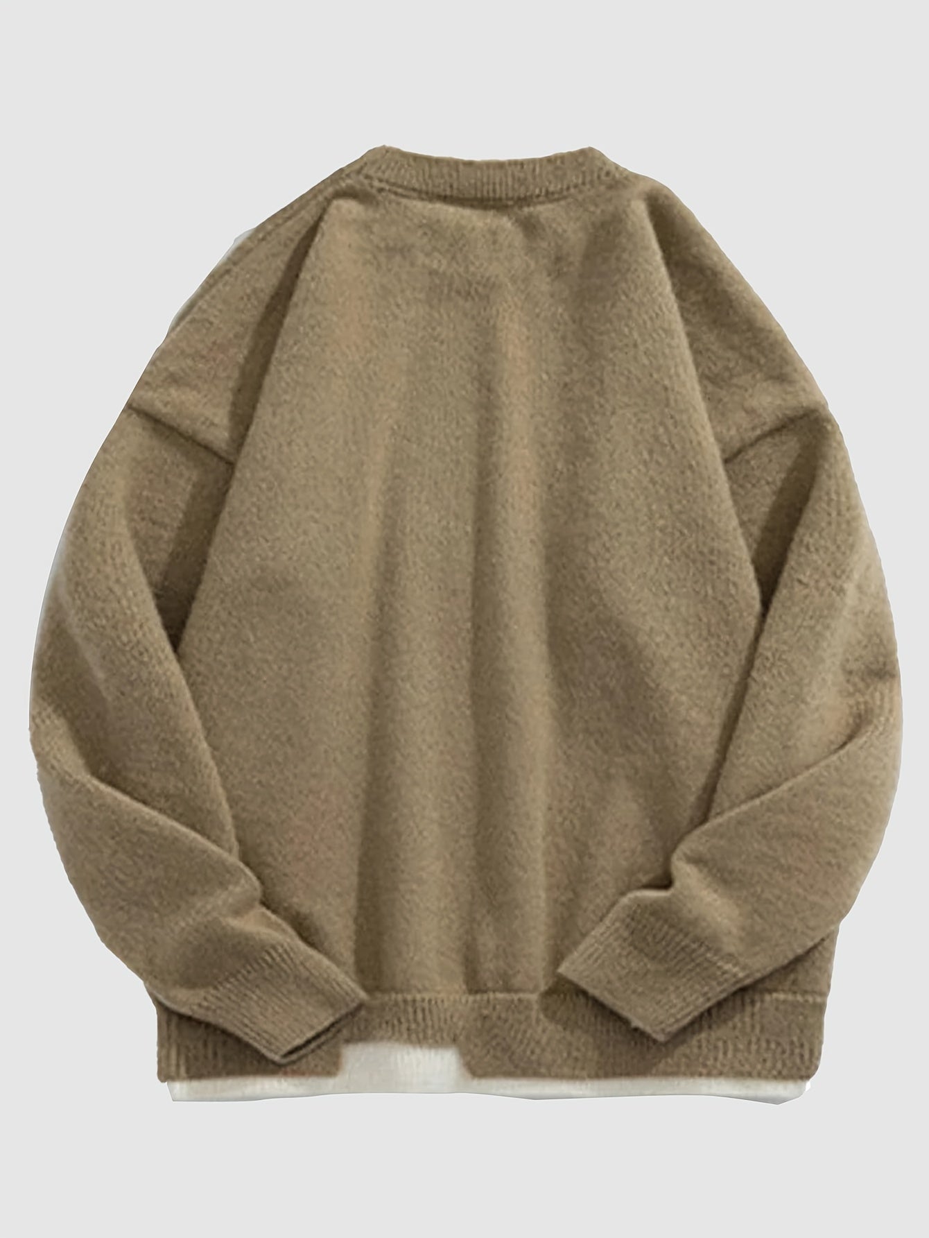 Two Knitted Sweater, Men's Casual Warm Mid Stretch Crew .