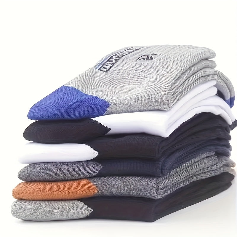 5 Pairs of Stylish Breathable Crew Socks for Men,/MH