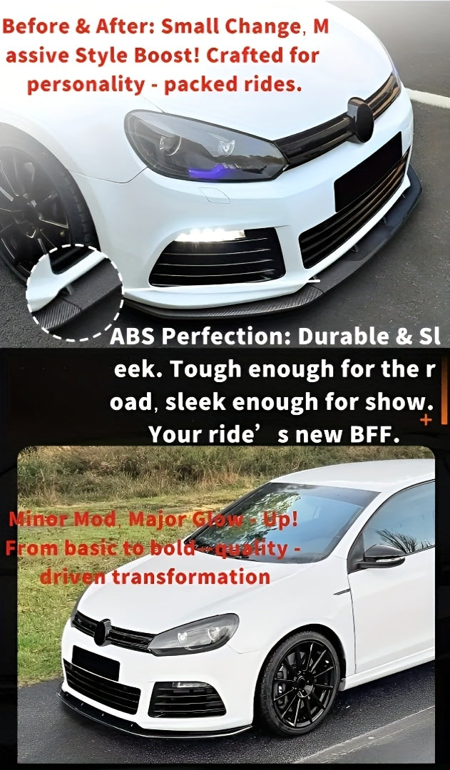 Carbon Fiber Texture Front Lip Spoiler for VOLKSWAGEN Golf MK6R 2008-2012