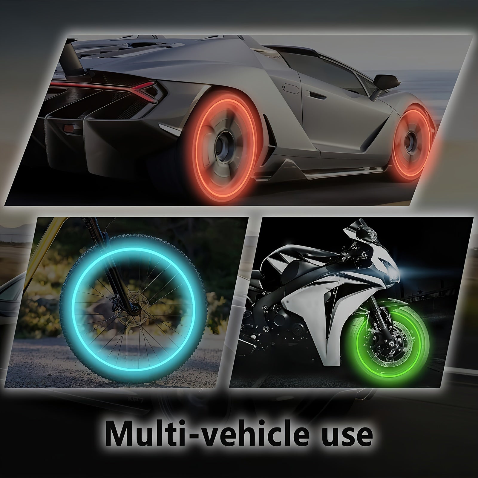 10-Pack Luminous ABS Wheel Valve Caps Night Glow for Cars, Motorcycles, Bicycles, Trucks