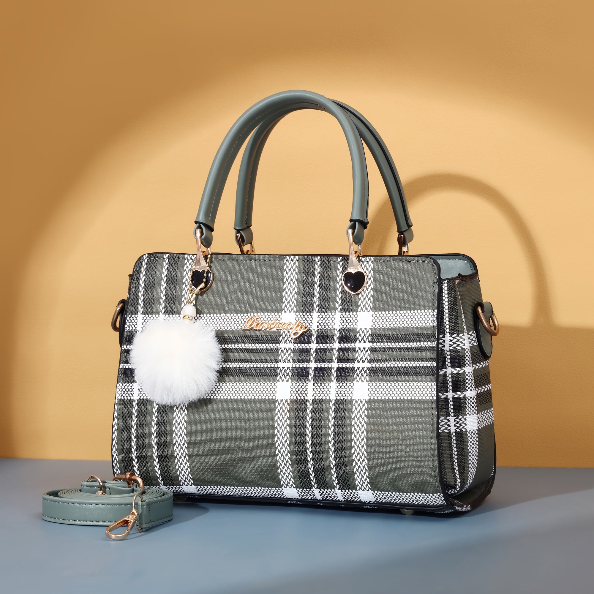 Letter Decor Satchel Bag, Stylish Top Handle Purse,