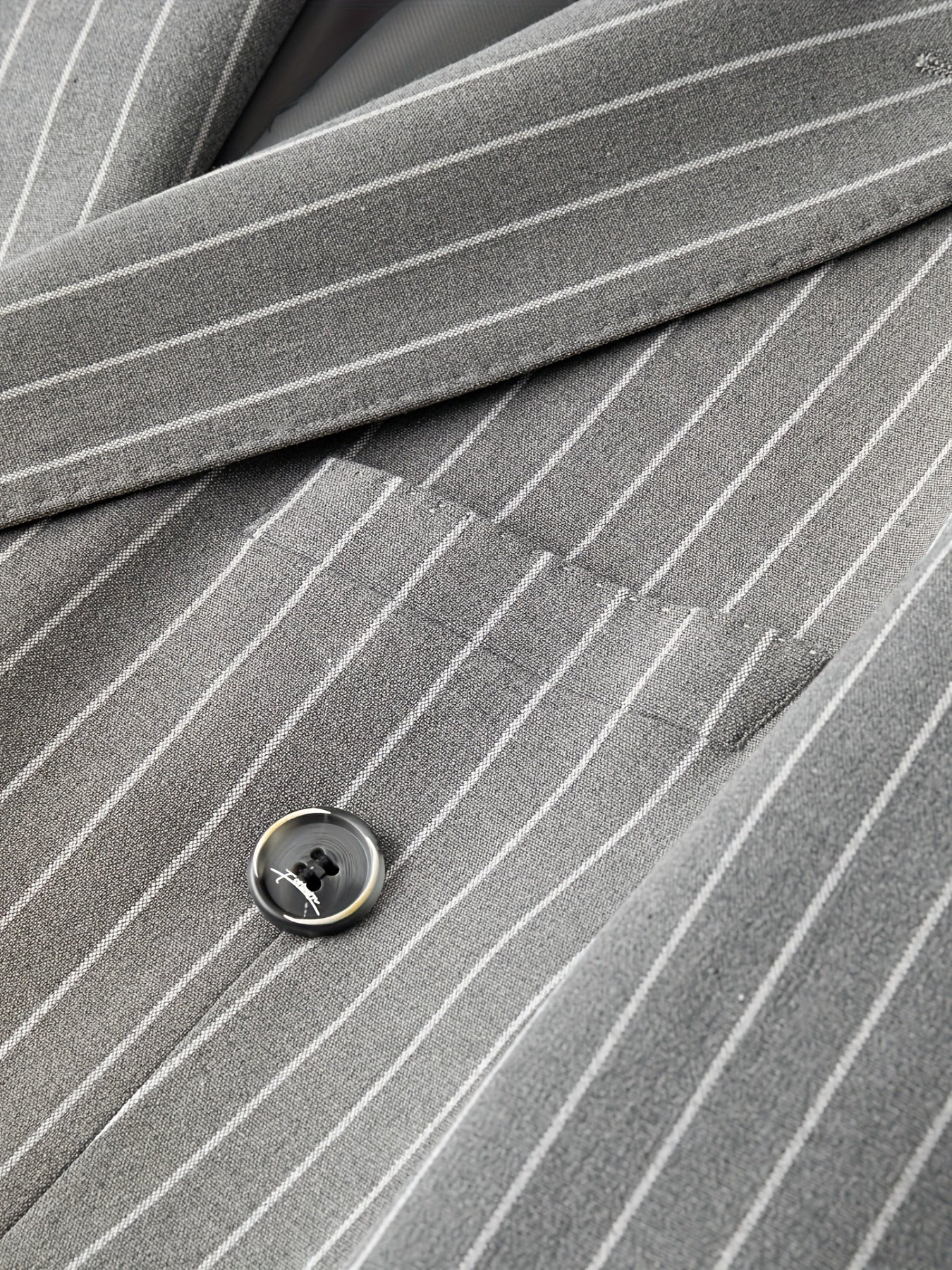 Men's Classic Striped Double-Breasted Blazer,