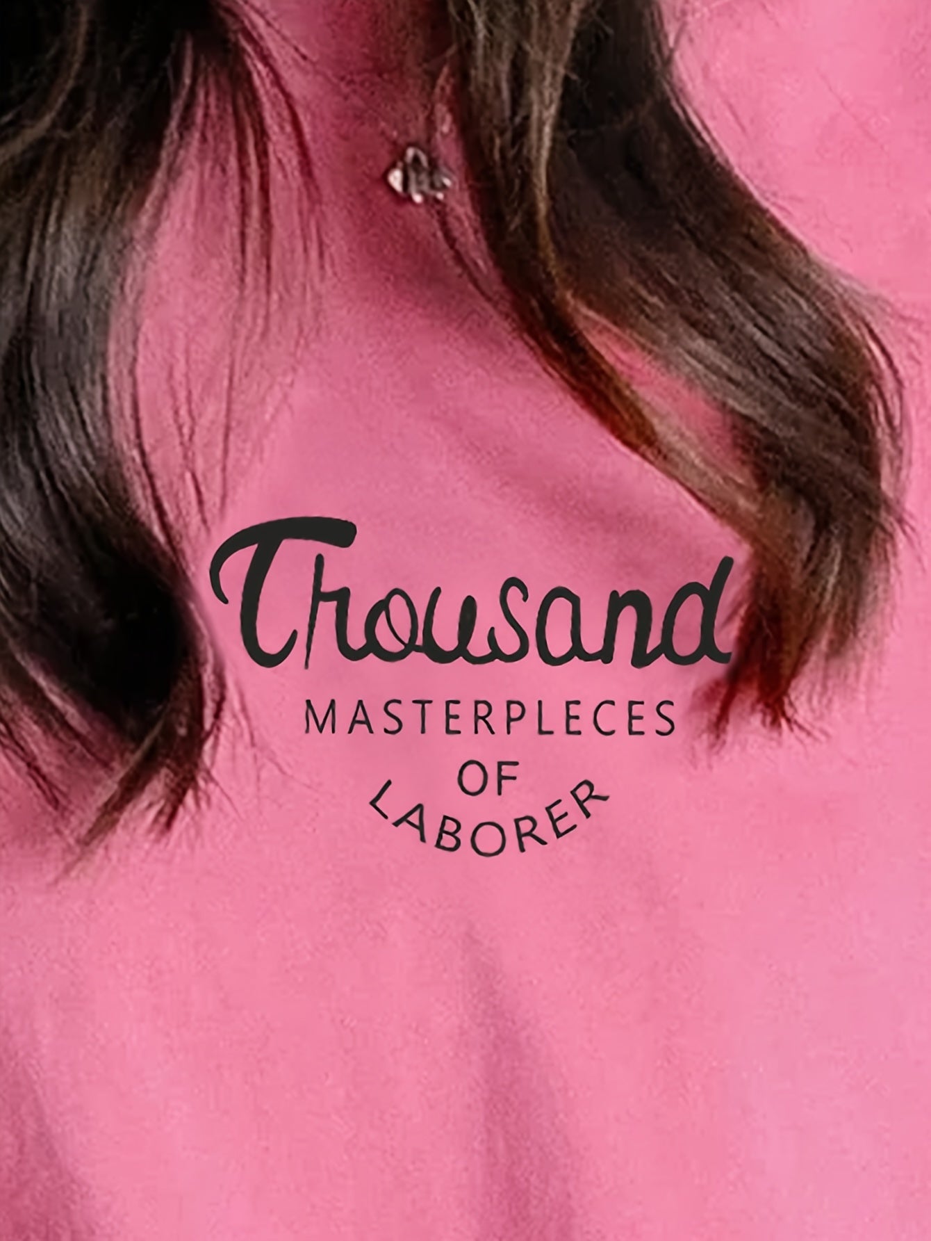 Women'S Pink "Thousand Masterpieces" Graphic T-Shirt .