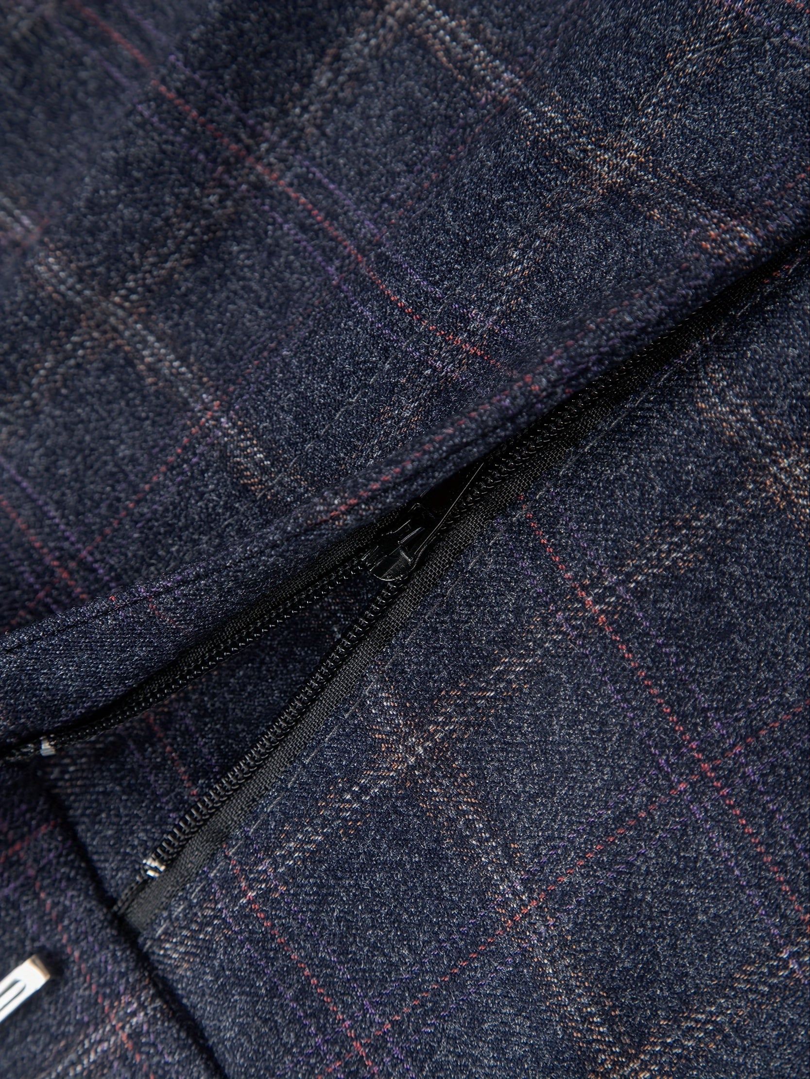 3pcs Men's Plaid Pattern Dress Suit Set, Notch Lapel Collar Blazer.