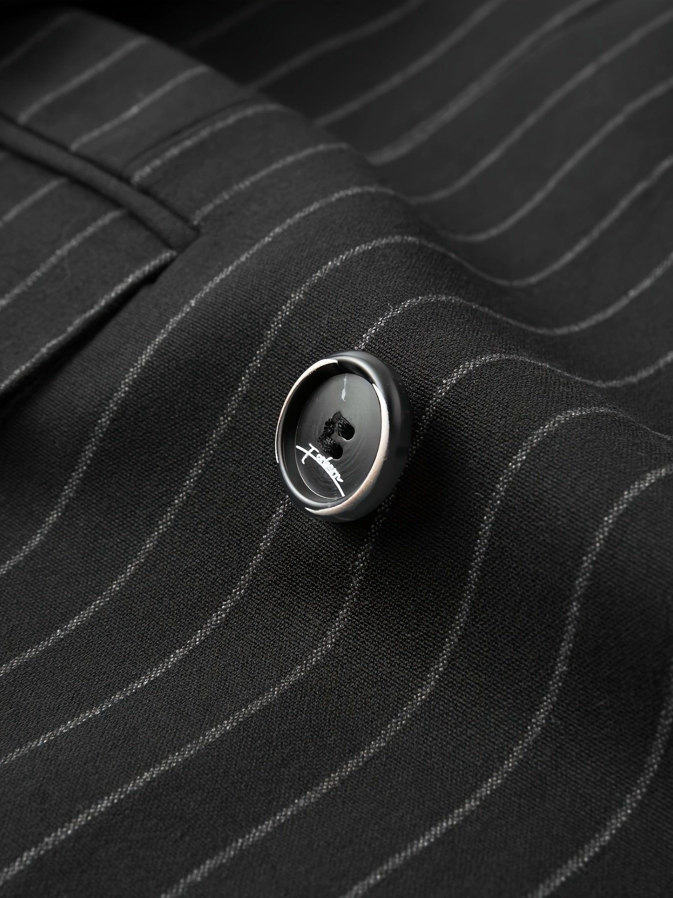 Men's Classic Striped Double-Breasted Blazer,