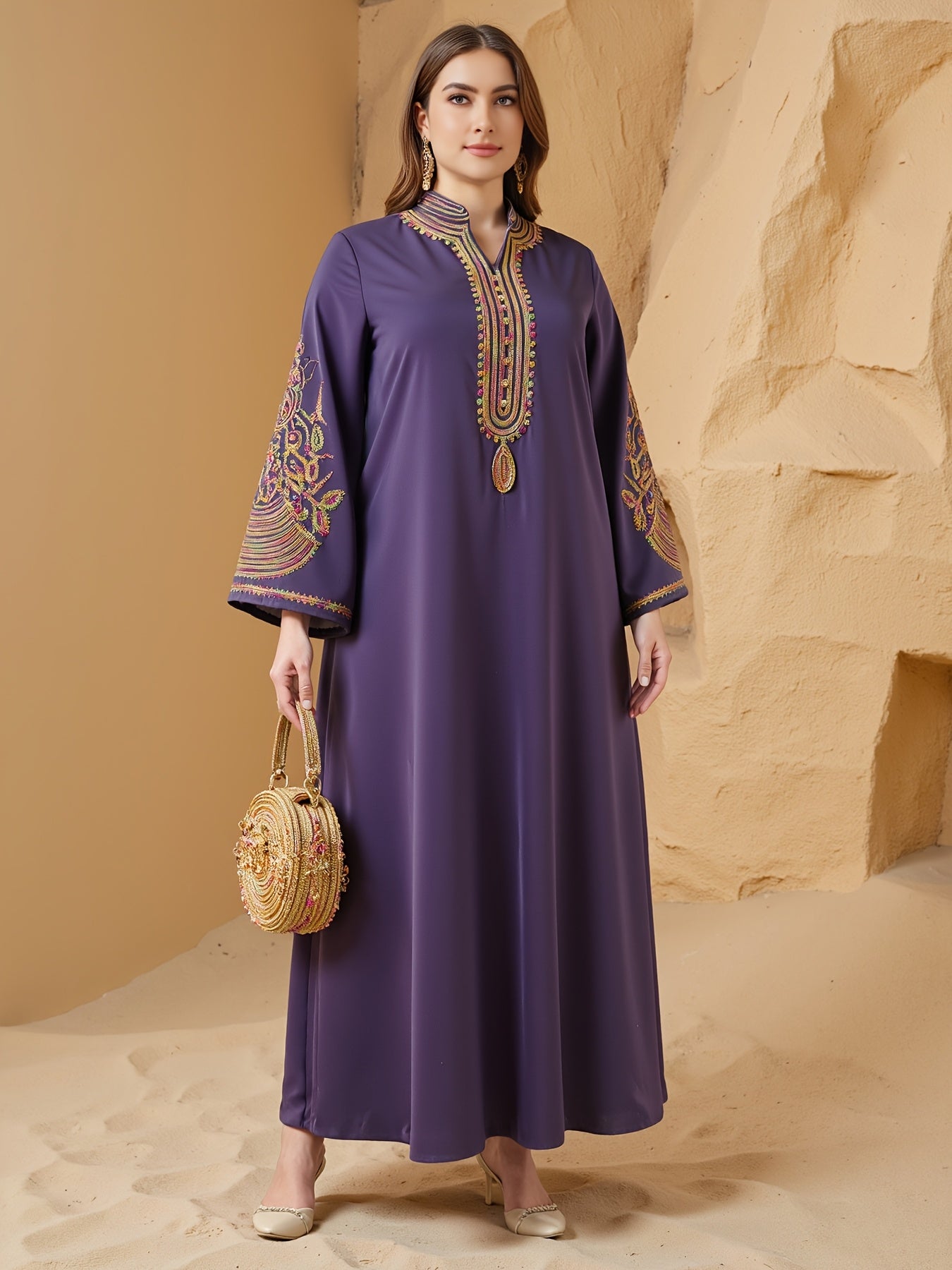 Plus Size, Plus Size Rope Arabic Turban Robe Dress./MH