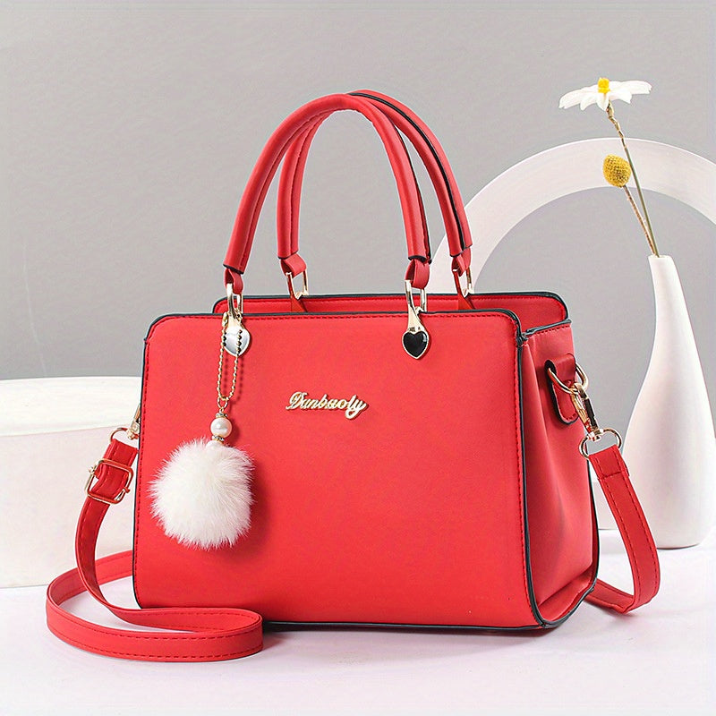Fashion Solid Color Handbag,