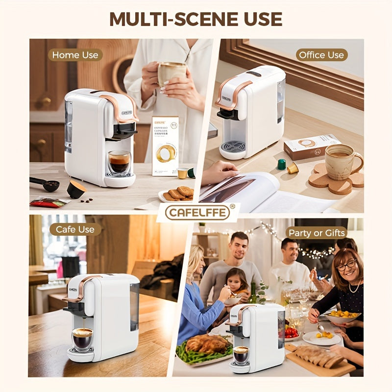 1pc Coffee Maker For Single Pods CAFELFFE 4 In 1 Coffee Machine Hot/Cold Dolce Gusto Milk Nespresso Capsule ESE Pod Ground Coffee Cafeteria 19Bar Teacher's Day Halloween Christmas Wedding Birthday Valentines Day Gift Coffee T