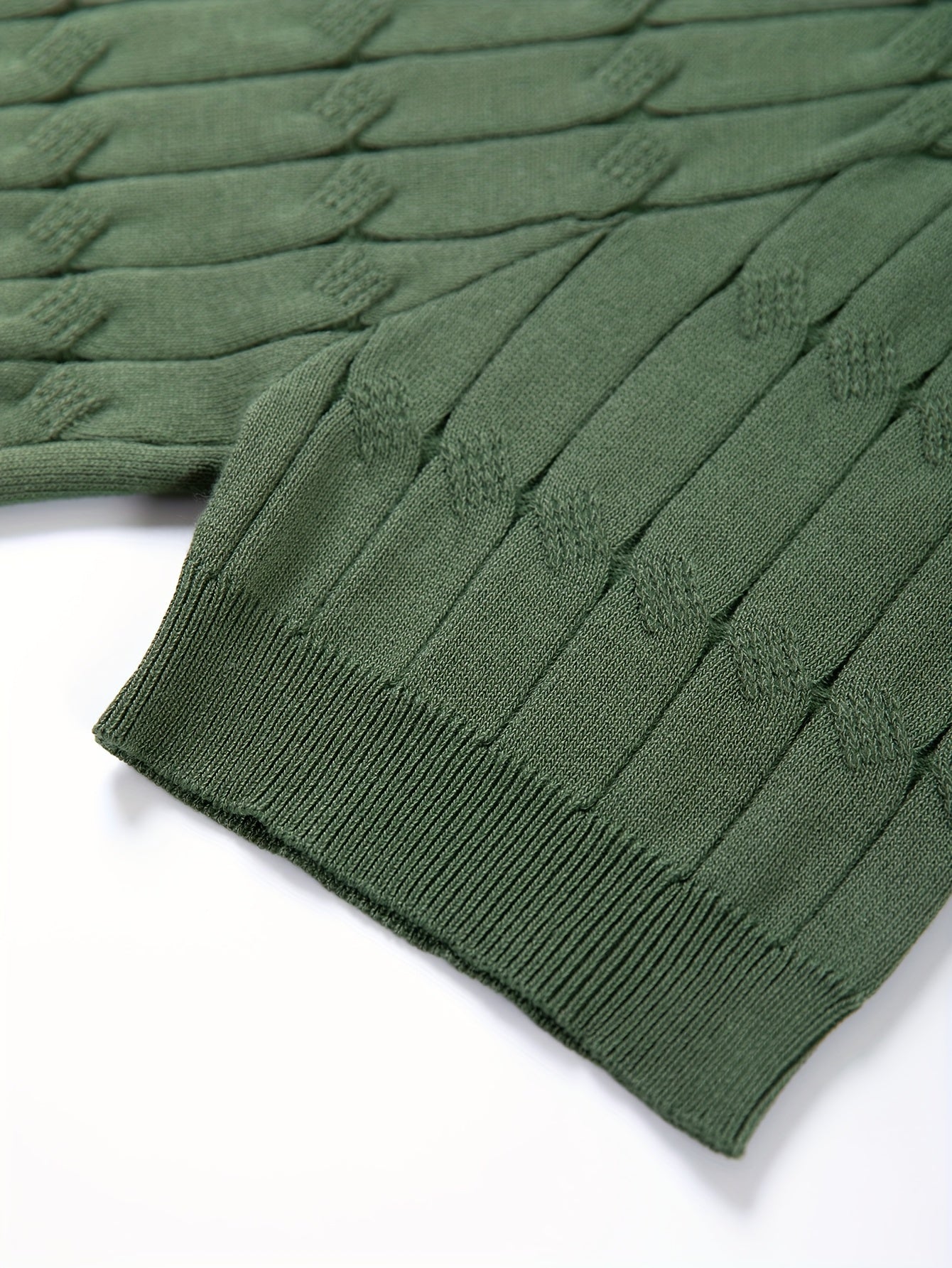 Chic Knit Shirt, Men's Casual Lapel Mid Stretch V-Neck Pullover Sweater