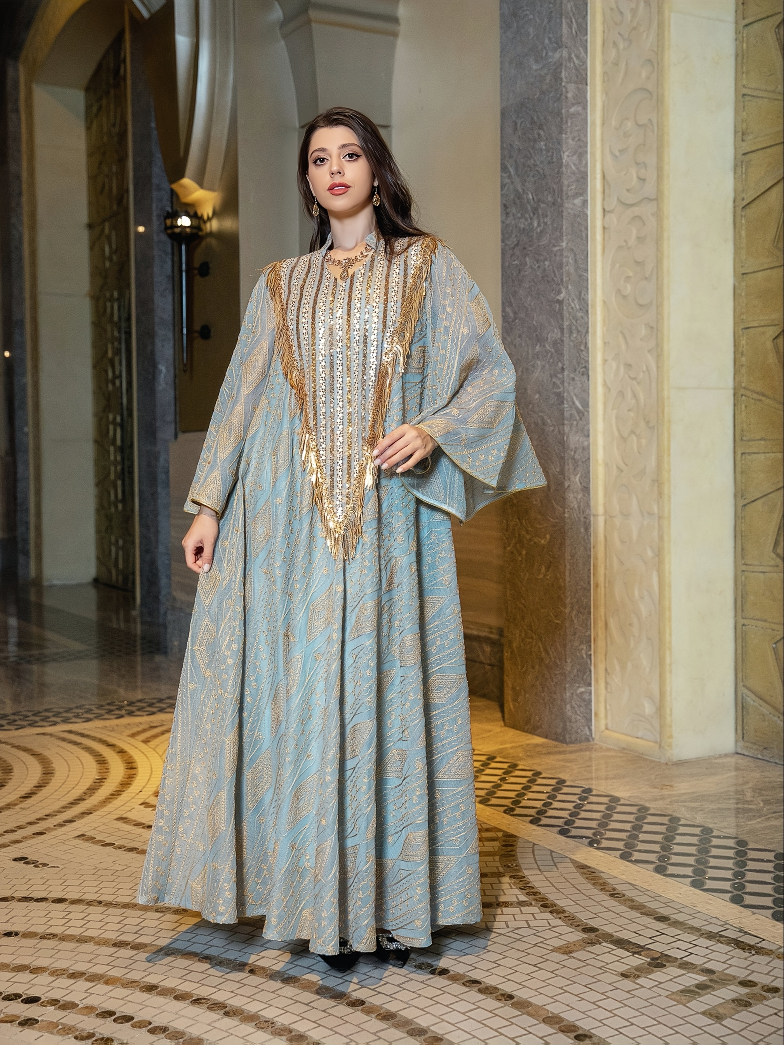 1pc Muslim Evening Dress, Arabic Dubai ./MH