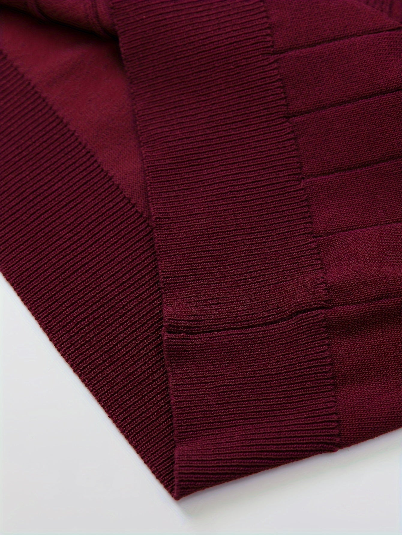 Chic Knit Shirt, Men's Casual Lapel Mid Stretch V-Neck Pullover Sweater