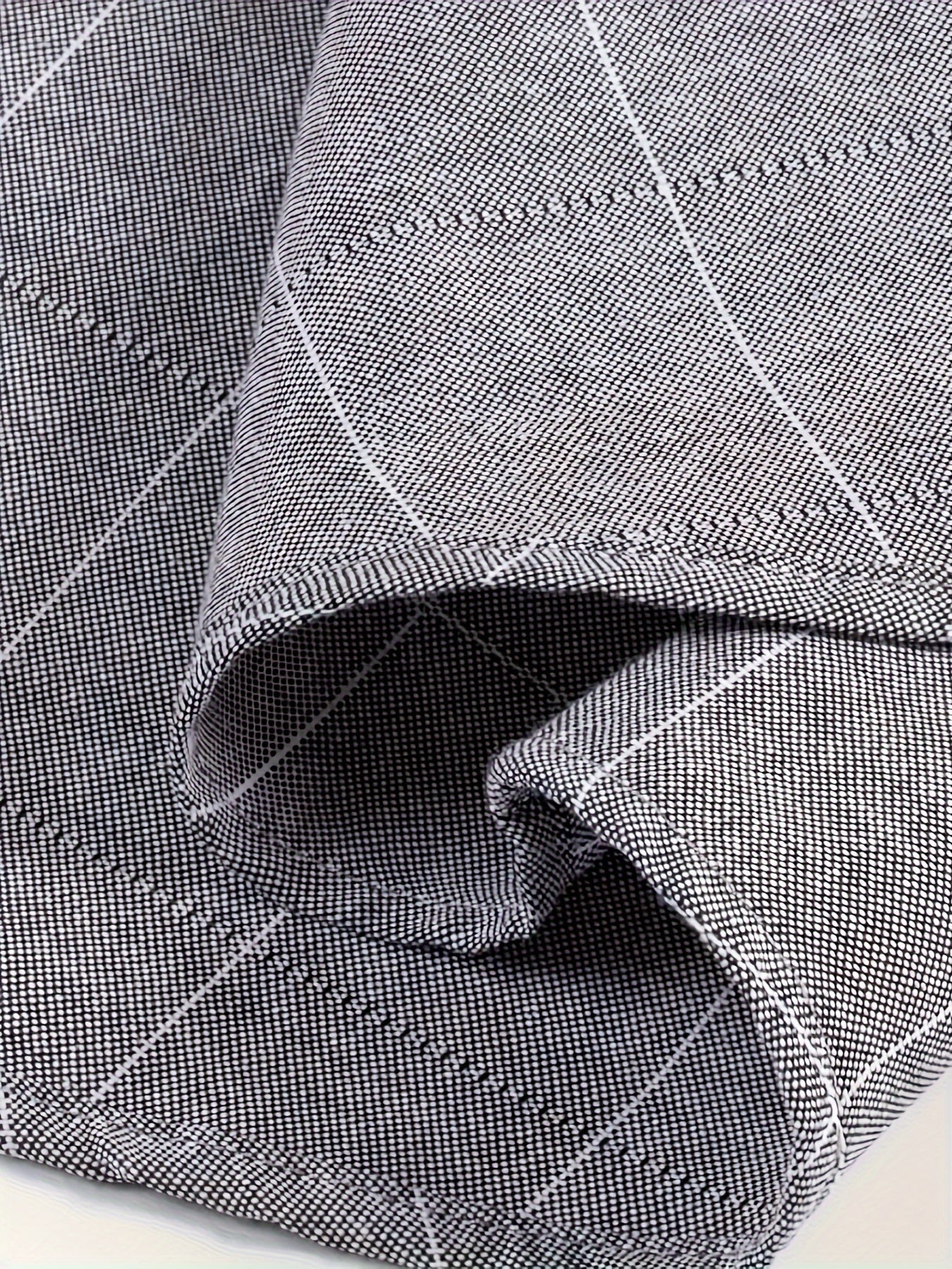 Men's Plaid Lapel Collar Dress Shirts, Long Sleeve Casual Button.