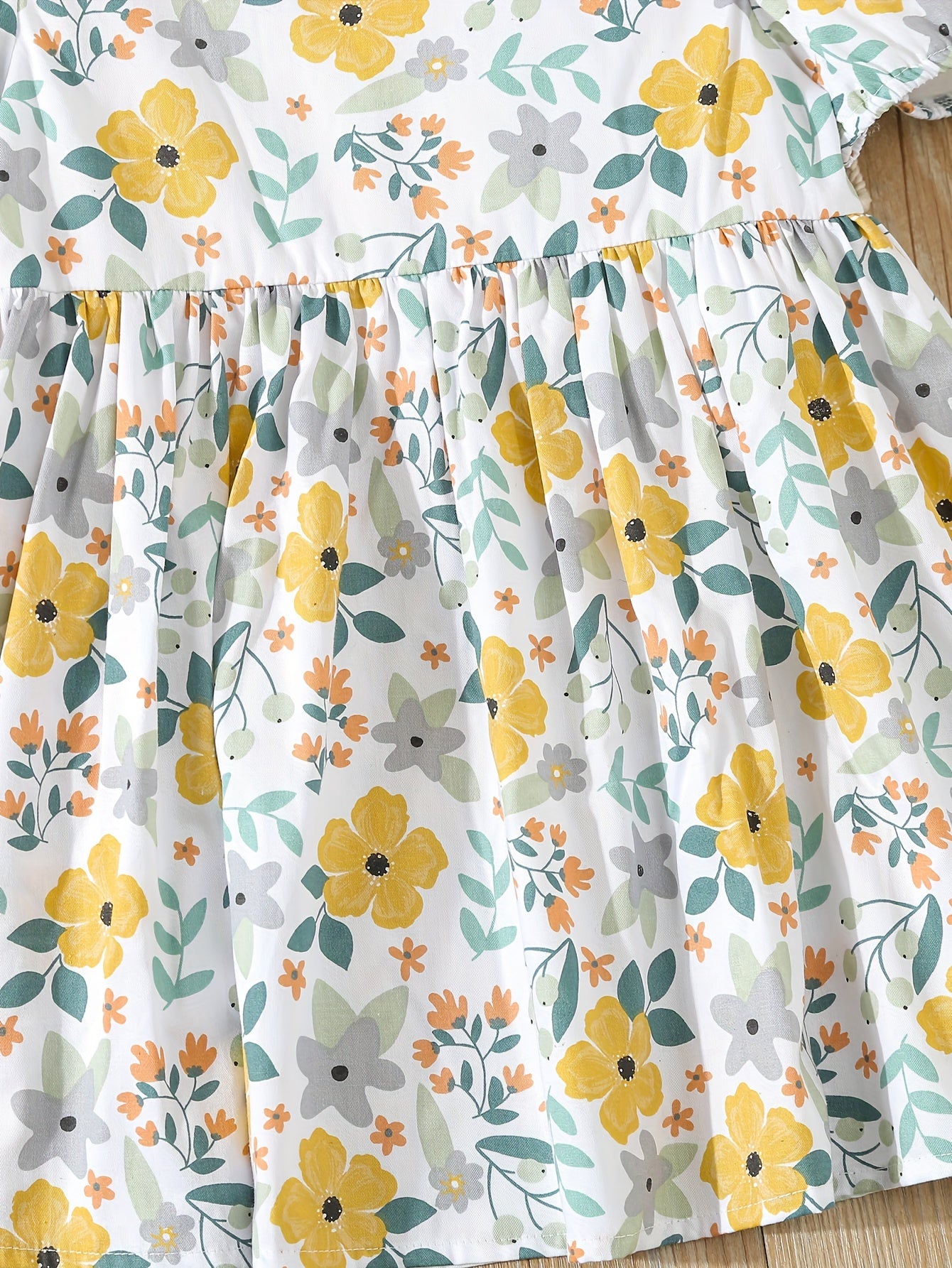 Summer Outfit Set For Kids, Includes Cute Floral Print Dress.