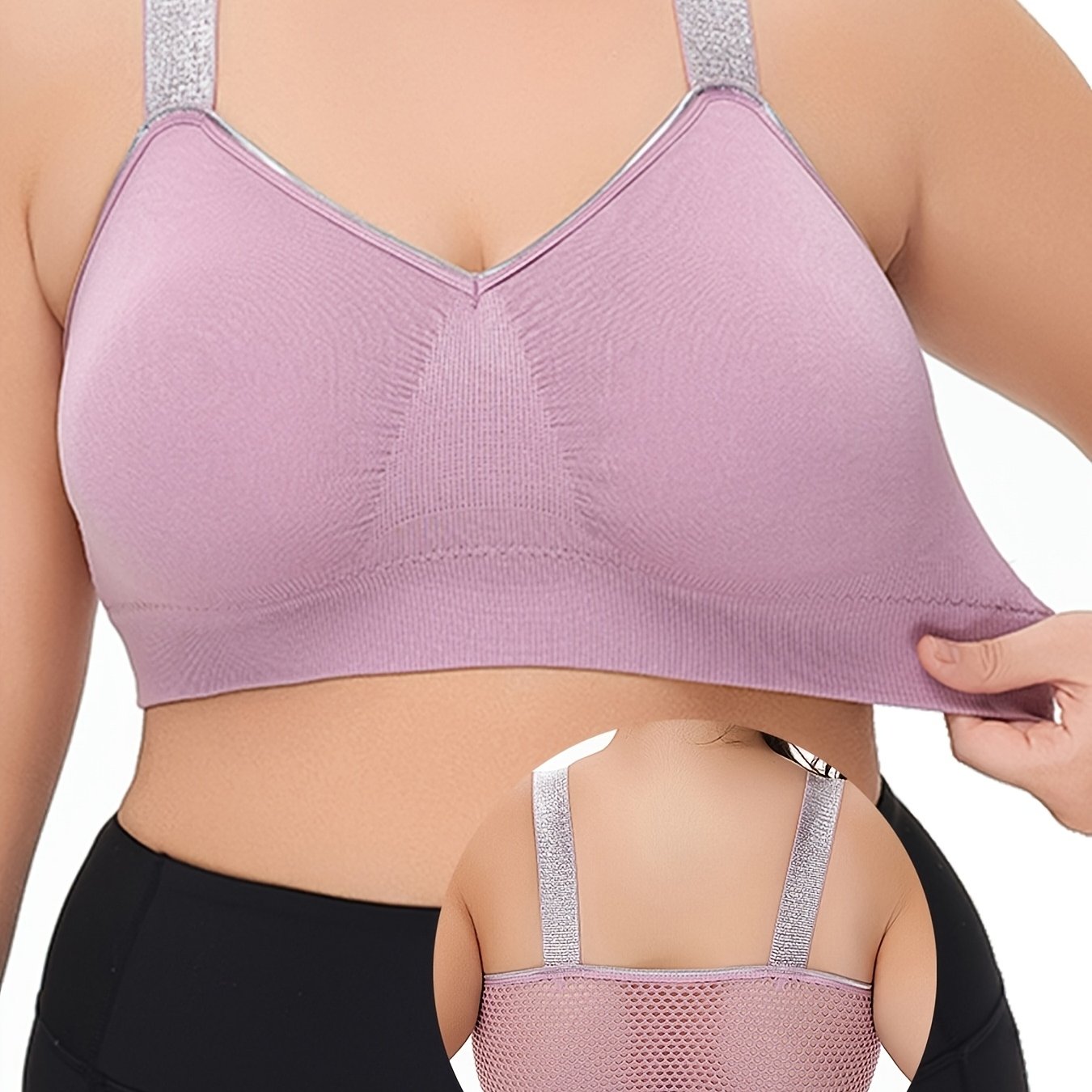 Middle Eastern Summer Thin Silvery Contrast High-End Bra Plus ./MH