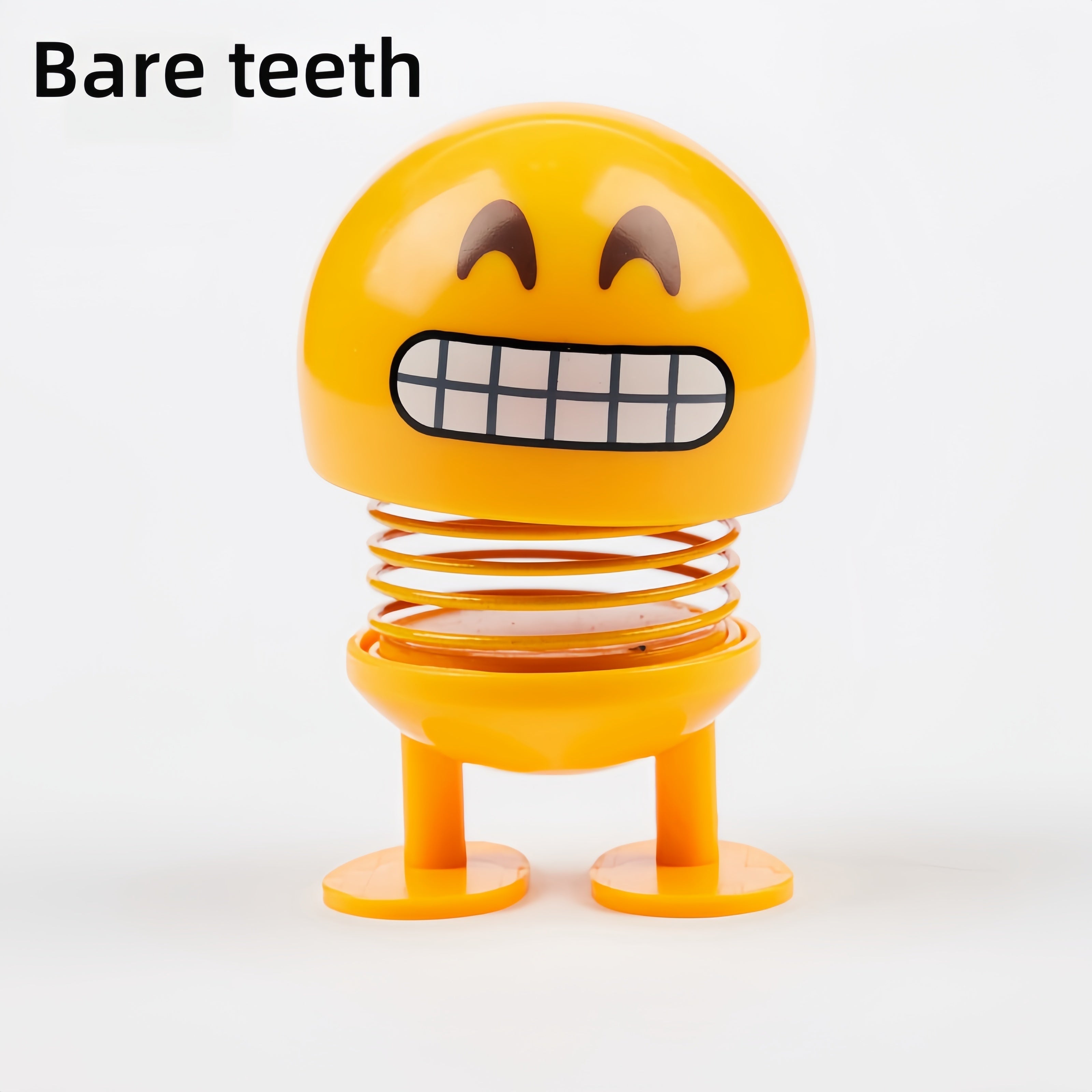Cute Smiling Face Car Dashboard Bobbleheads - Spring-Loaded Vehicle Decor