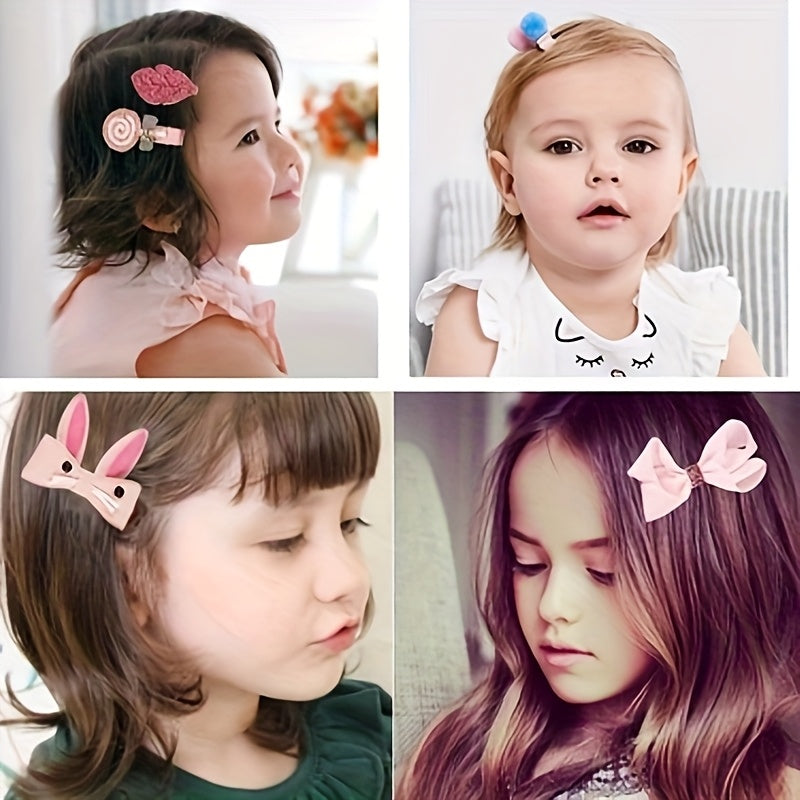 Deluxe Princess Hair Accessory Kit for Girls - Sparkling Rhinestone Clips, Cute Bow Ties & Elastic Bands with Pink Gift Box & Ribbon Hanger - Soft, Lightweight & Safe for and Youngsters, Hair Accessories for Girls