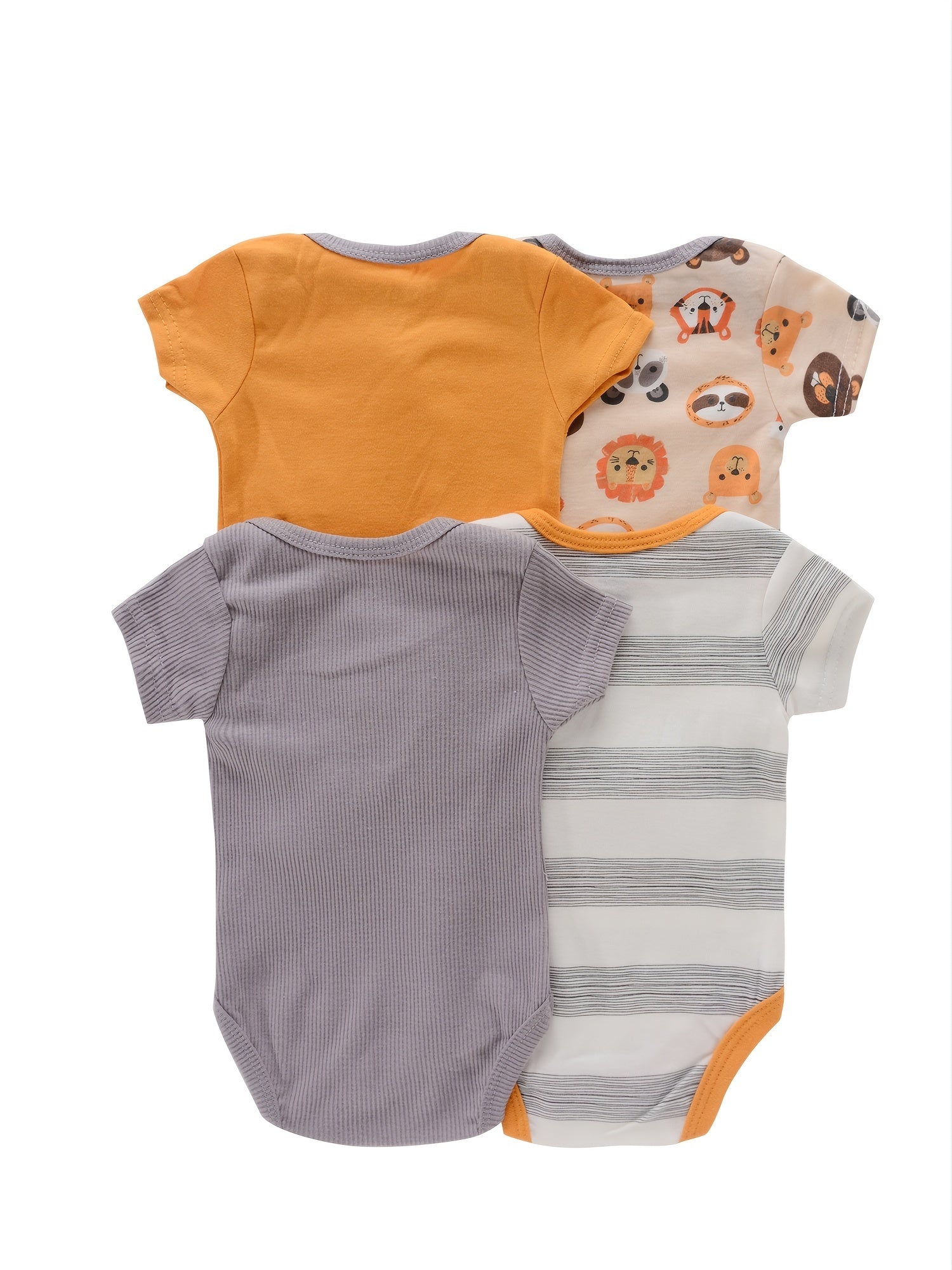 Newborn Baby Short Sleeve One-Piece Suit 4pcs Set .
