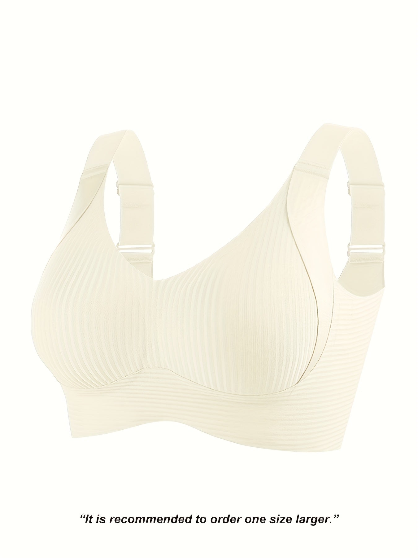 1pc Seamless Wireless Bra, Elegant Solid Color, Breathable & Comfort./MH