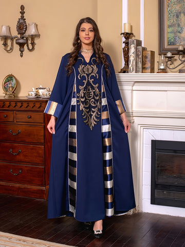 Oriented Spot Middle East Dubai Muslim Women's Abaya Long Dress ./MH