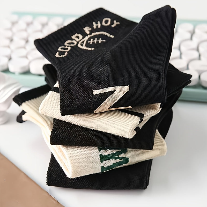 1/5 Pair Men'S Fashion Low-Top Socks, /MH