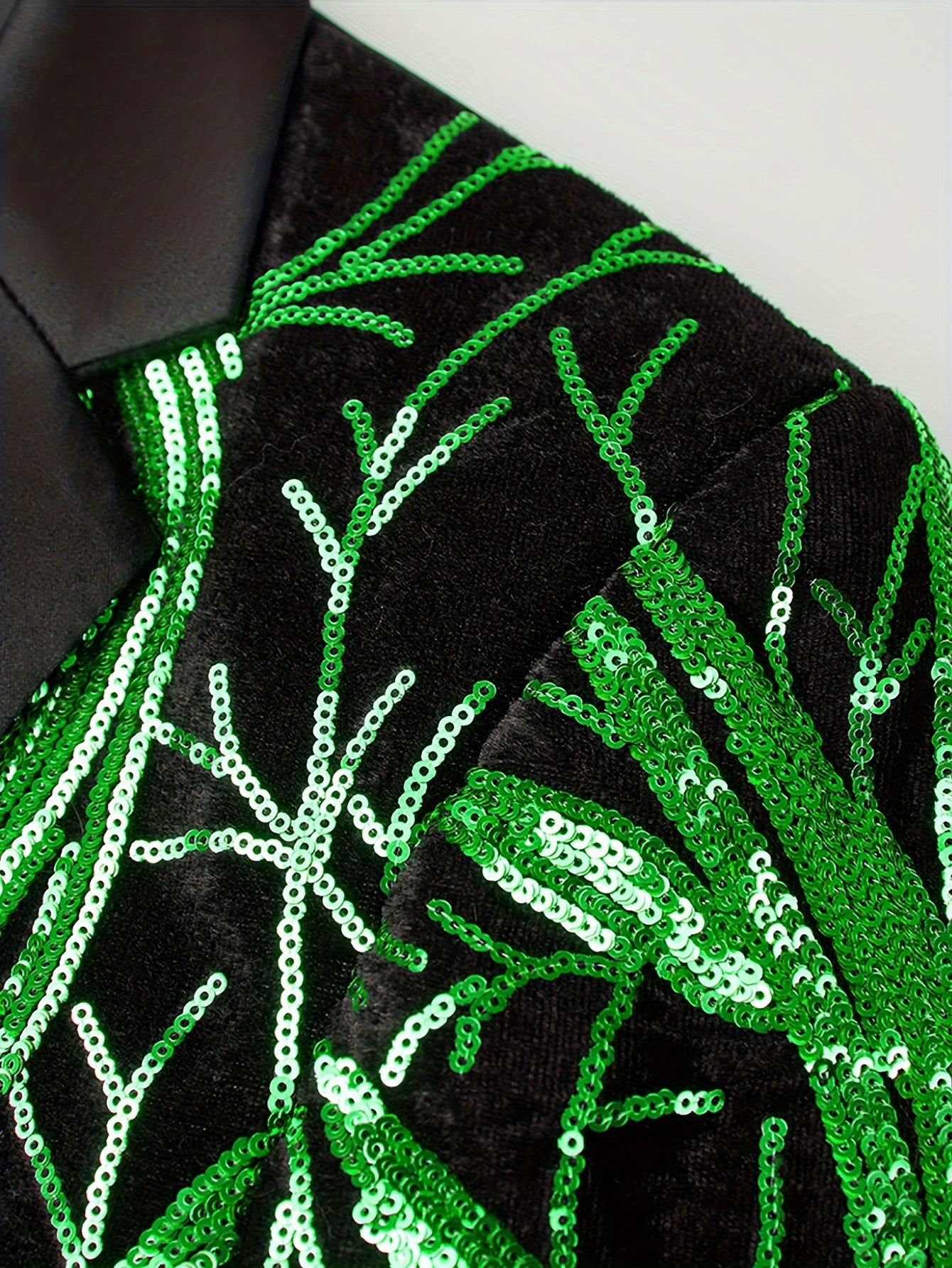 Shiny Sequins Blazer, Men's Semi-formal One Button Lapel Suit Jacket .