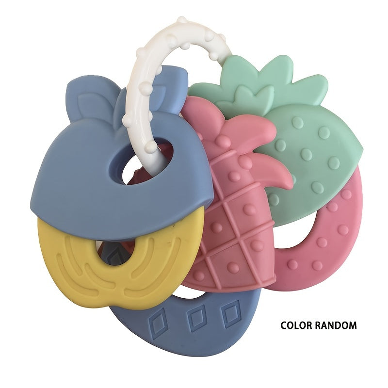 Infant Teething Gum Fruit Shape Infant And Young Children Silicone Teething Gum Grinding Teeth And Fixing Teeth Device Rattle Teething Gum easter gift