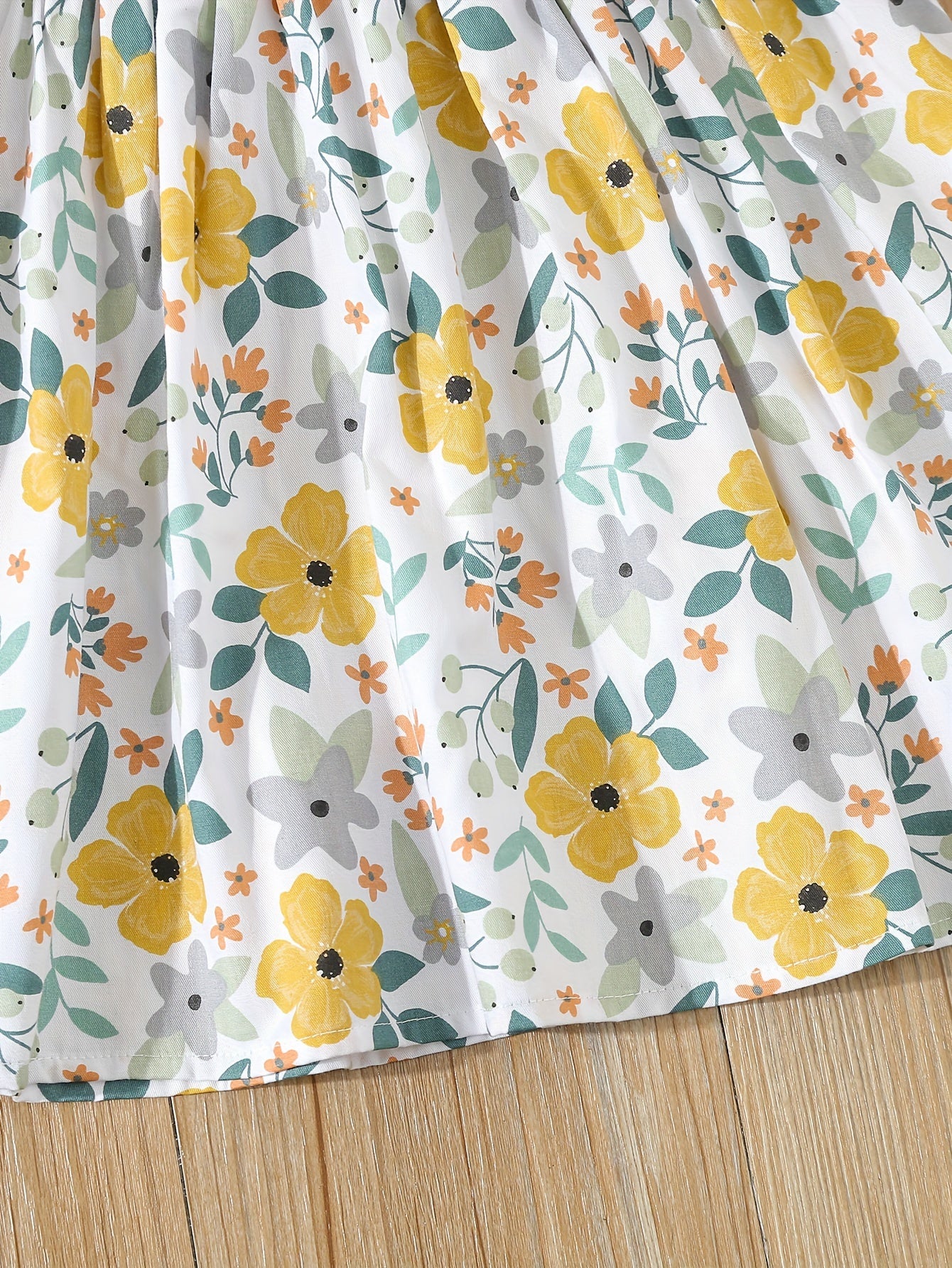 Summer Outfit Set For Kids, Includes Cute Floral Print Dress.