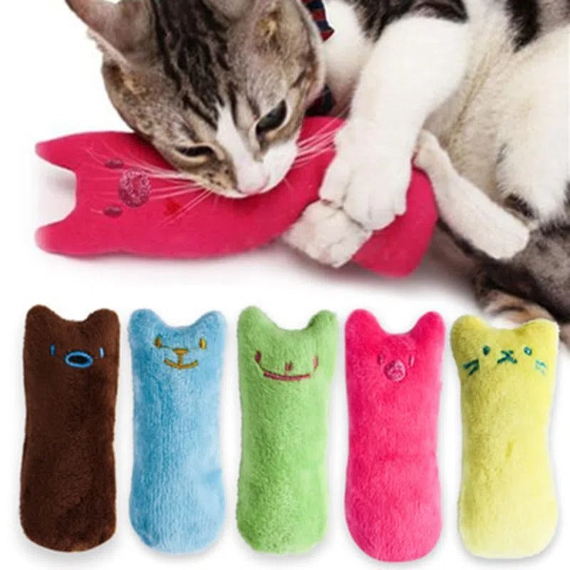 1pc Cat Design Cat Teaser Toy Containing Squeaky Plush Pillow.