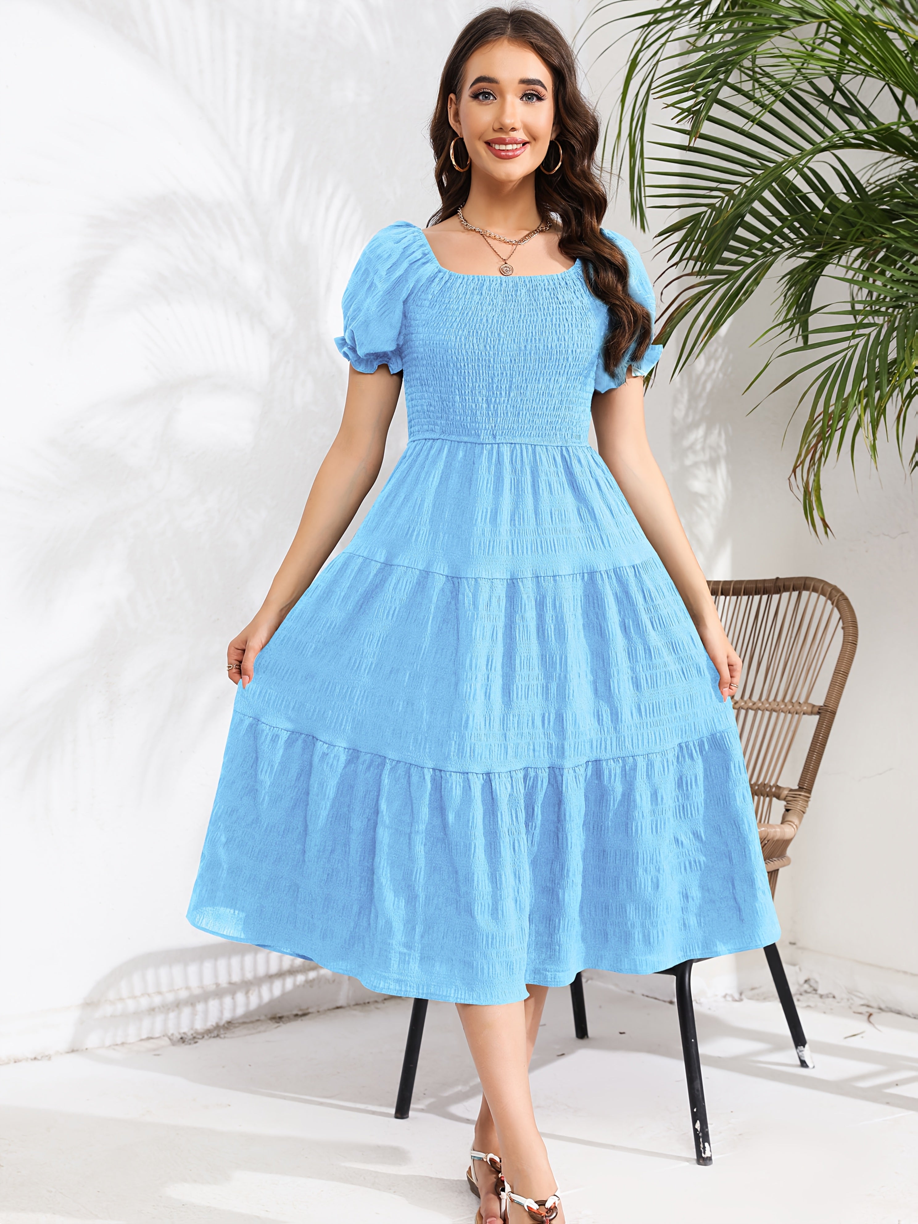 Solid Color Two-Wear Dress./MH