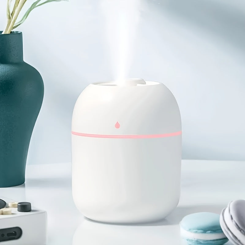 Mini Humidifier - Cool Mist Aroma Diffuser for Car, Office, Bedroom - 220mL Capacity - 2 Mist Modes - Quiet Operation Christmas Gift