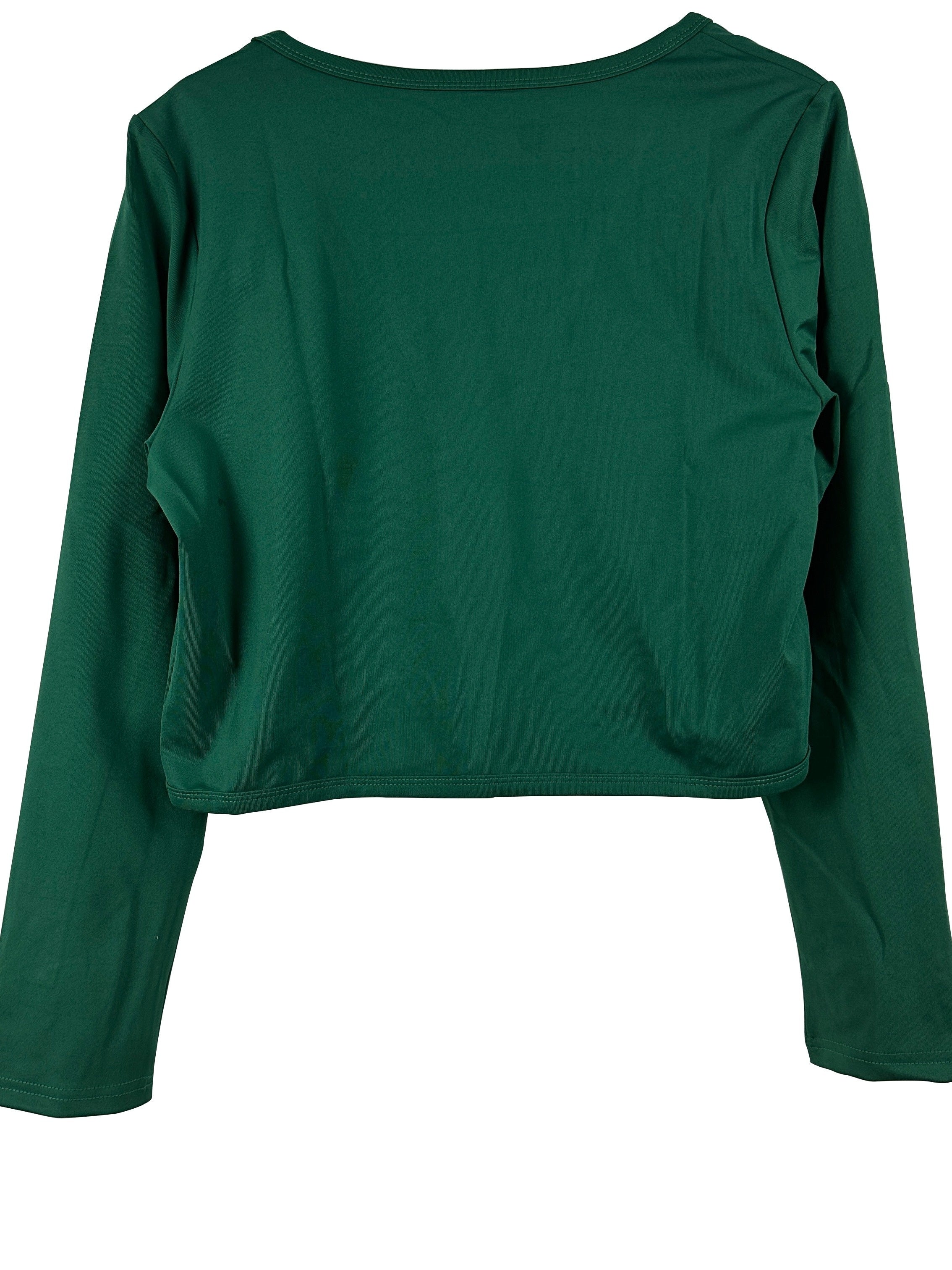 Solid Open Front Blazer, Casual Long Sleeve Crop Blazer For Work,