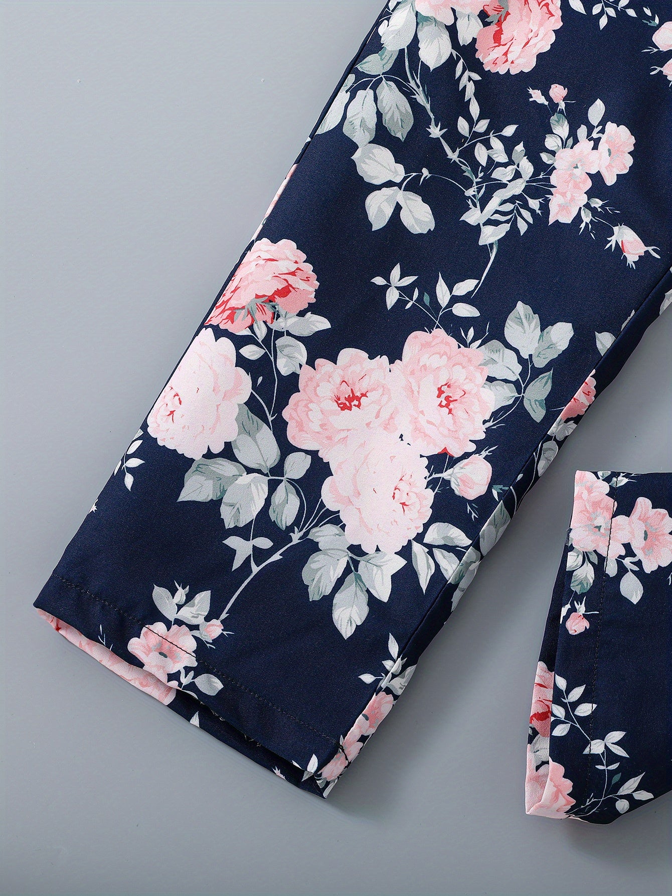 Toddler Girls Flowers Graphic Flutter Sleeve Belted Rompers Wide.