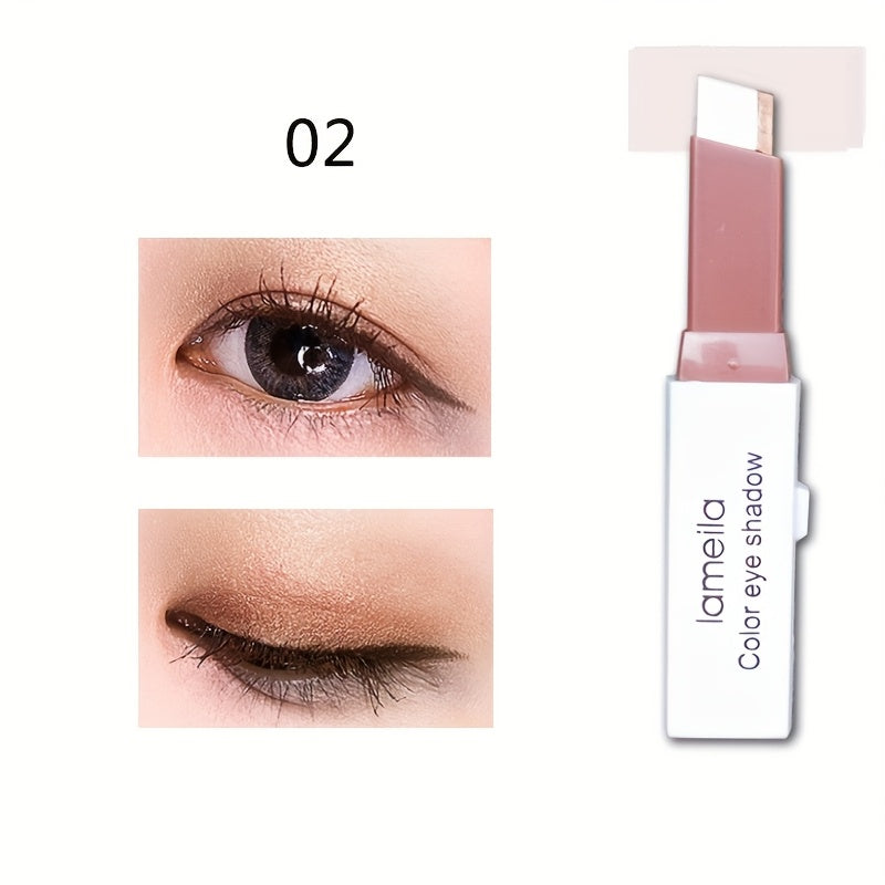 Lazy Eyeshadow Two Tone Gradient Glitter Eyeshadow Stick Waterproof Long .