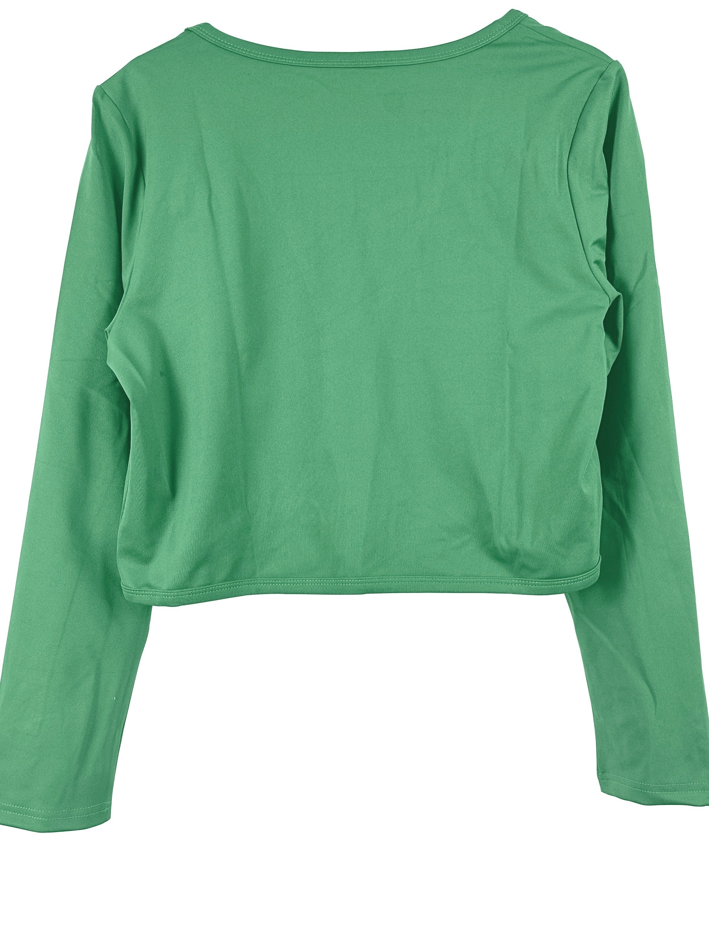 Solid Open Front Blazer, Casual Long Sleeve Crop Blazer For Work,