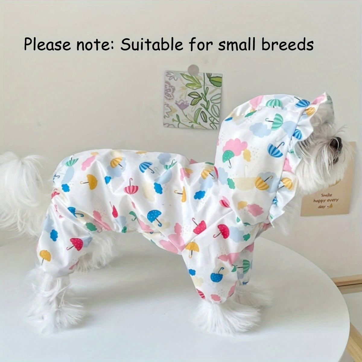 Waterproof Pet Raincoat For Small Dogs - Cute And Functional Outdoor Dog Apparel.