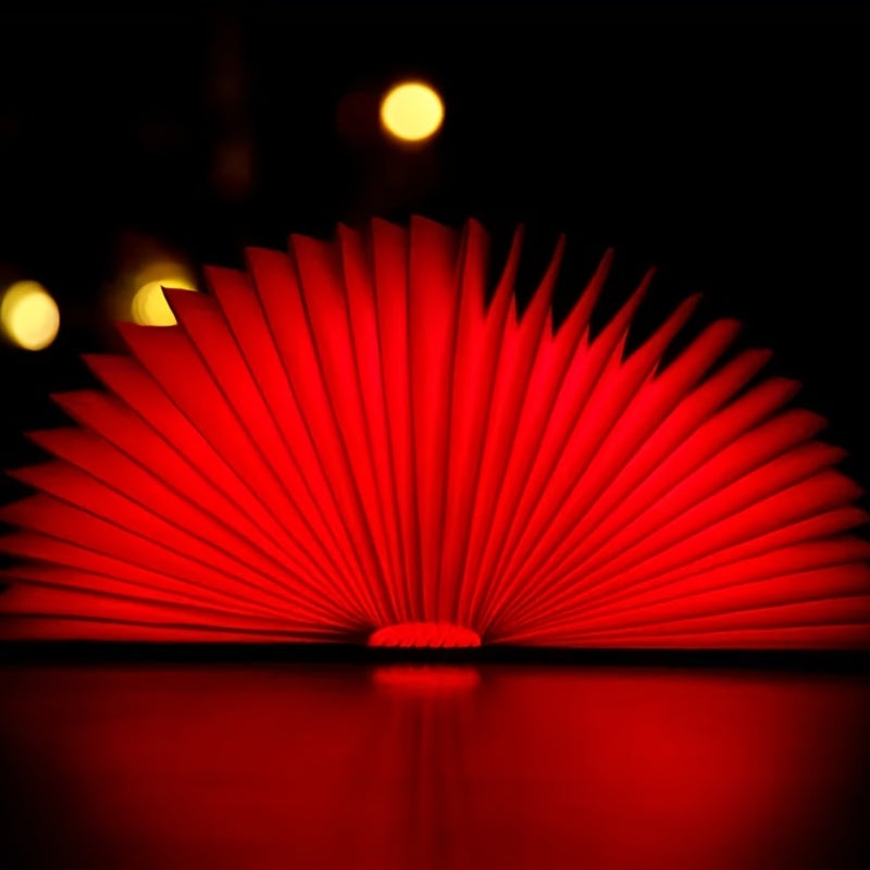 Five-color Wood Book Lamp Night Light Flip Book Lamp Bedroom Bedside Sleep .
