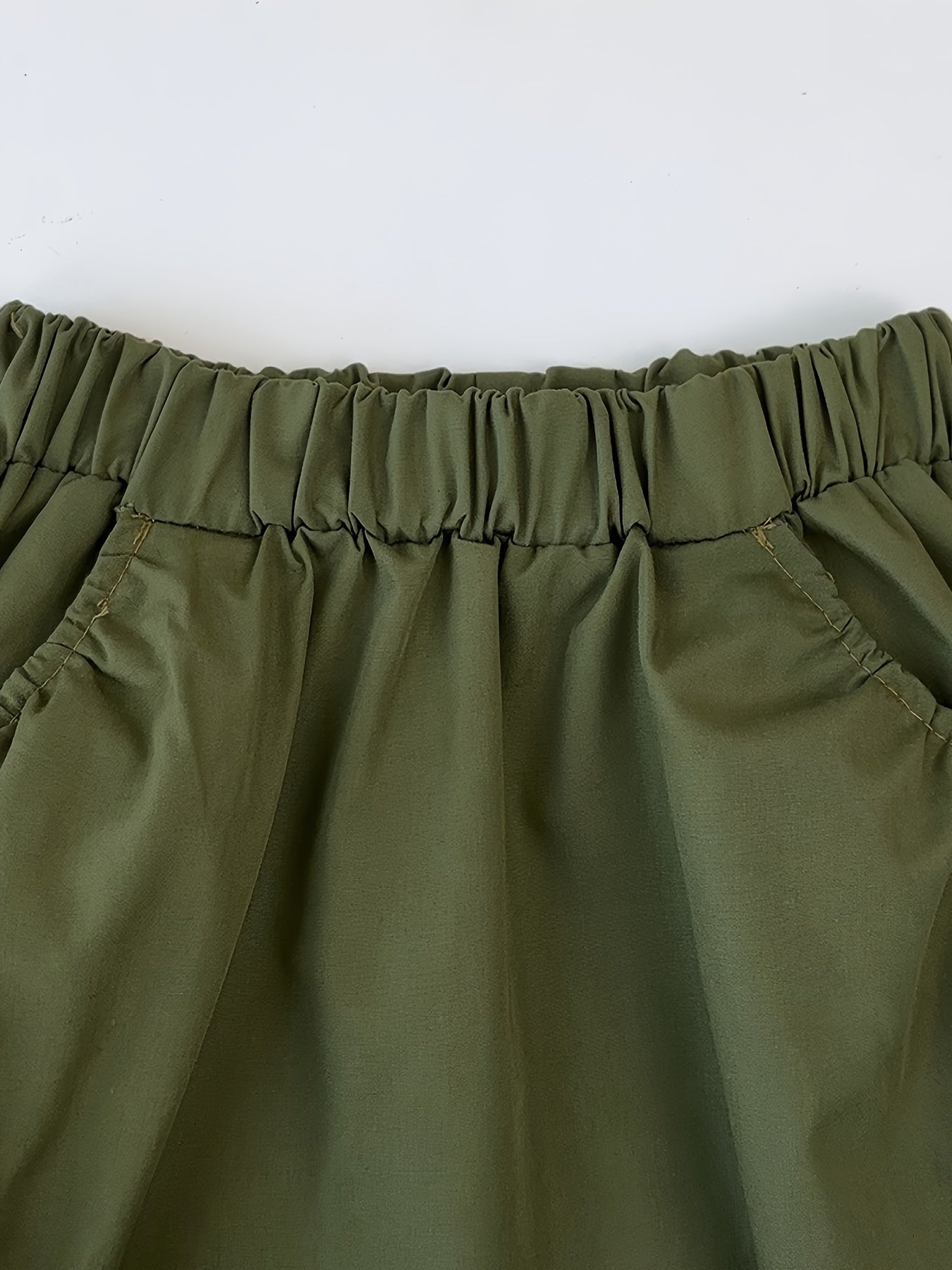 2pcs, Solid Color Sleeveless Front Button Collar Top + Pleated Skirt Set For Girls,