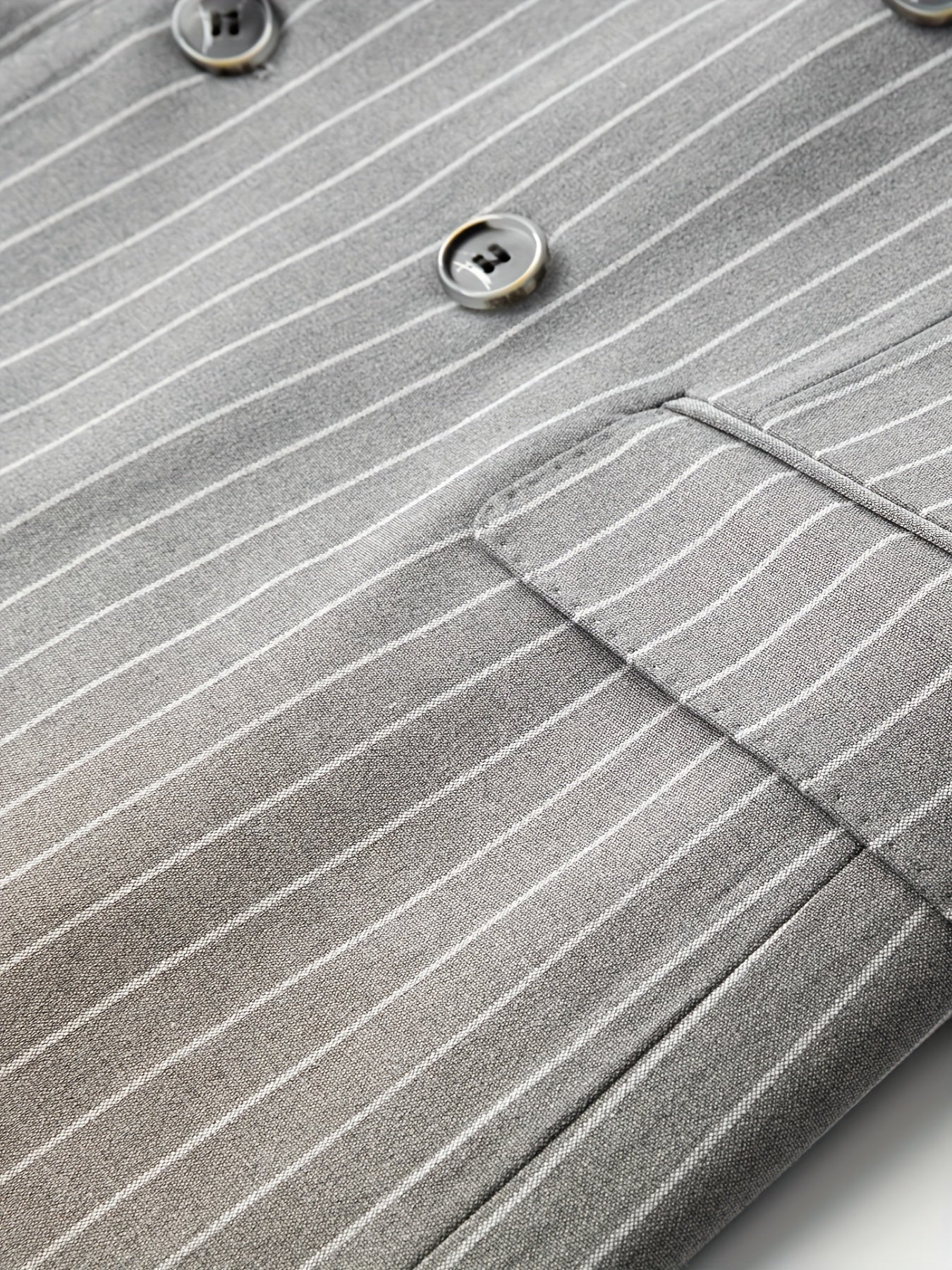 Men's Classic Striped Double-Breasted Blazer,