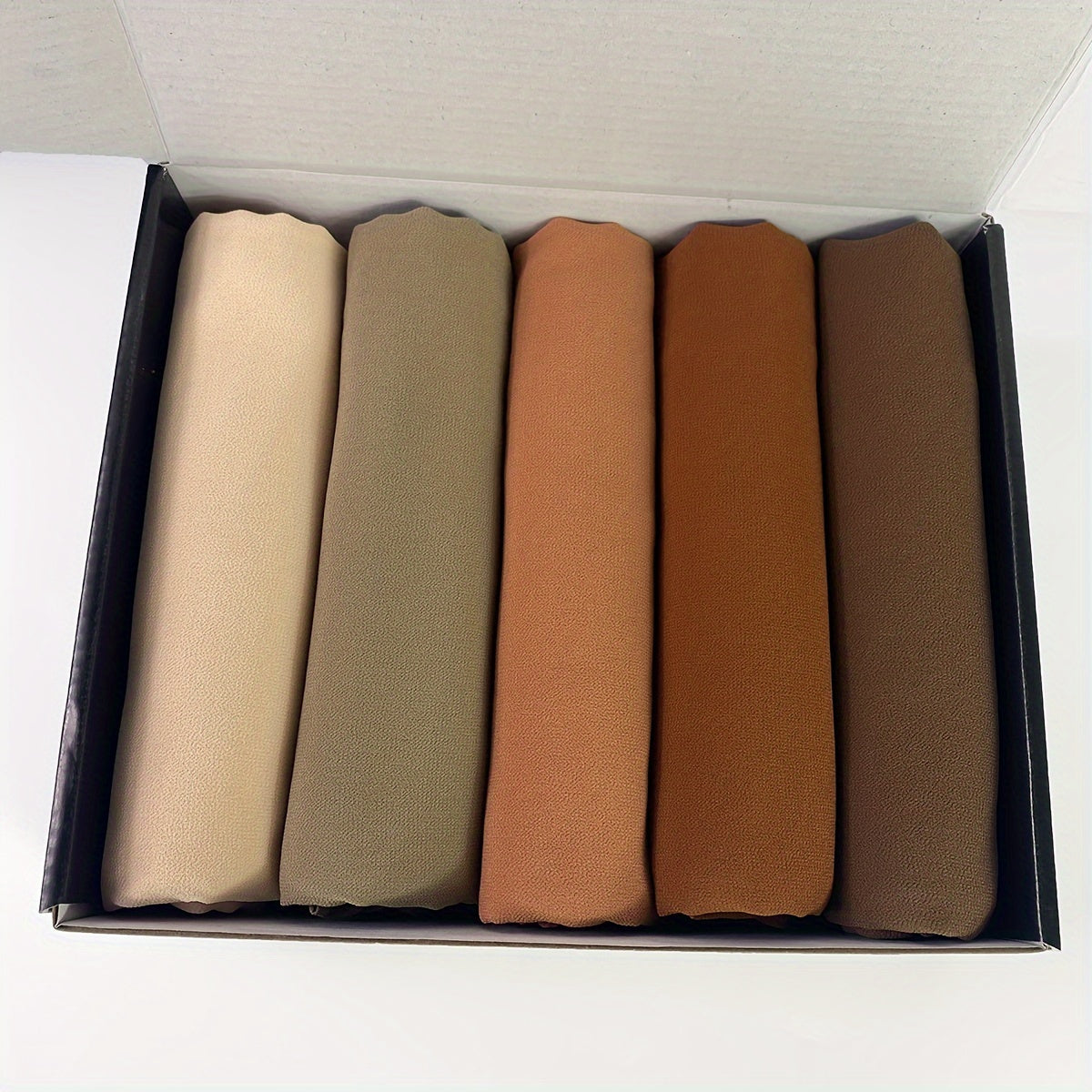 1box Solid Color Chiffon Hijab And Hijab Pins Thin Breathable Sunscreen Scarves'/MH
